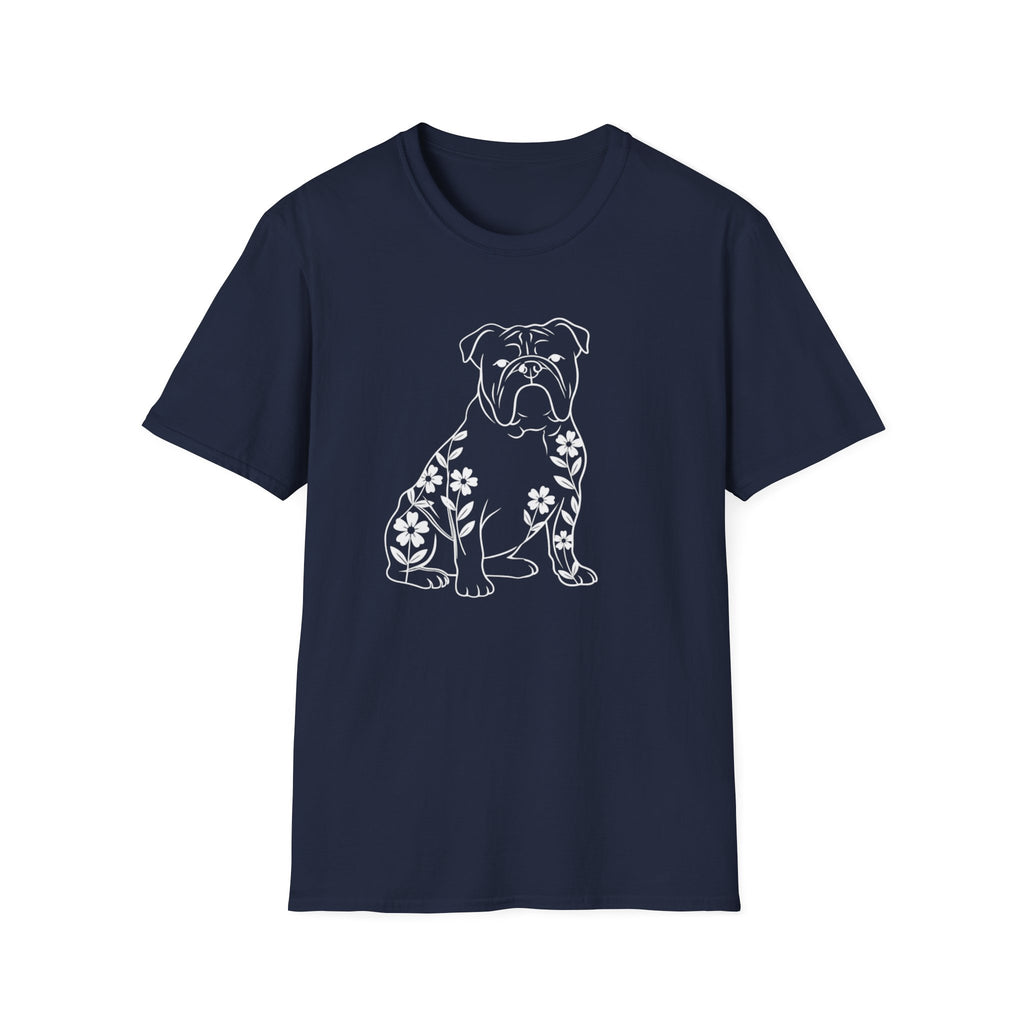 English Bulldog And Flowers T-Shirt