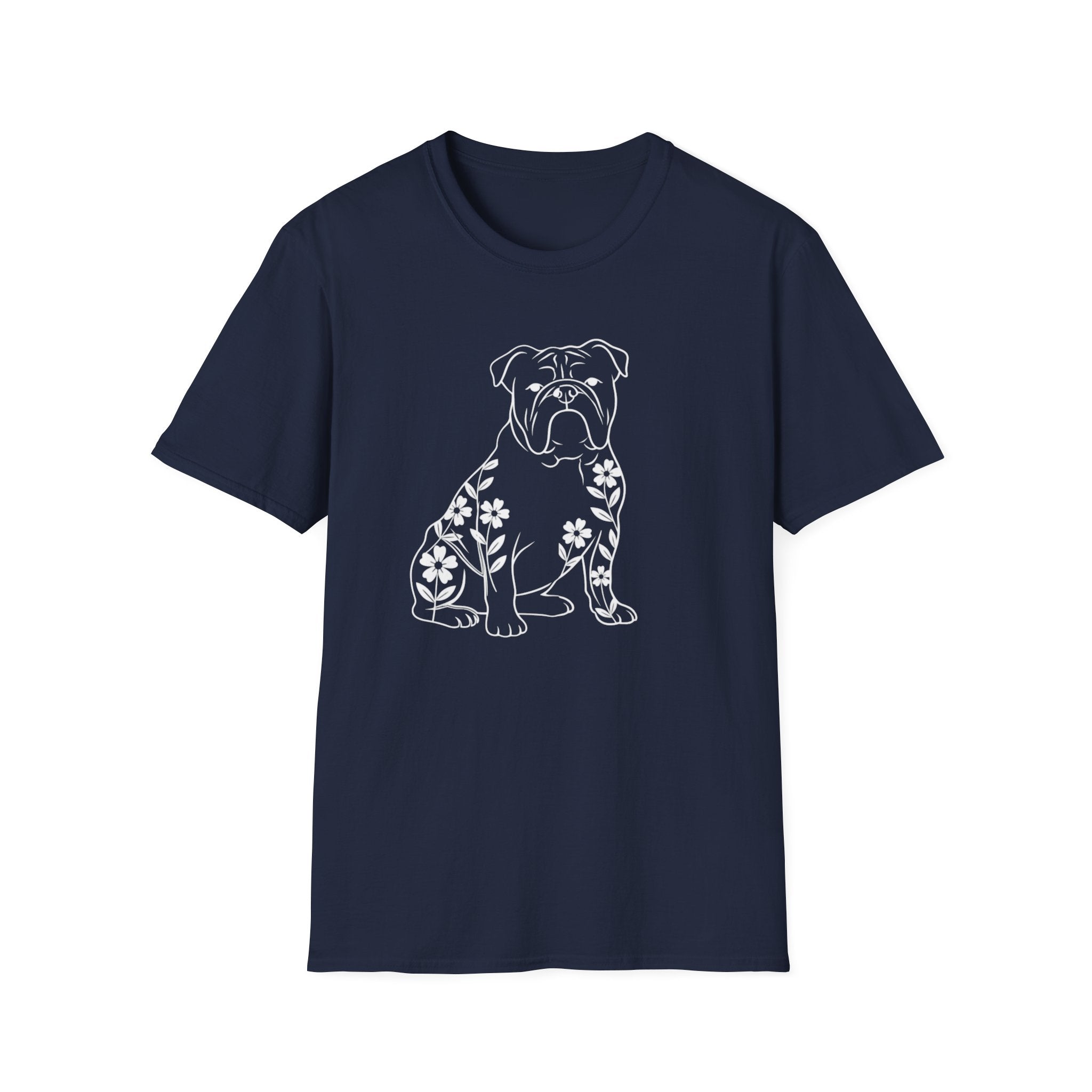 English Bulldog And Flowers T-Shirt