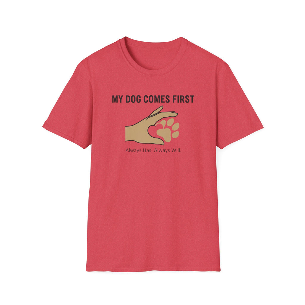 My Dog Comes First Hand Heart T-Shirt