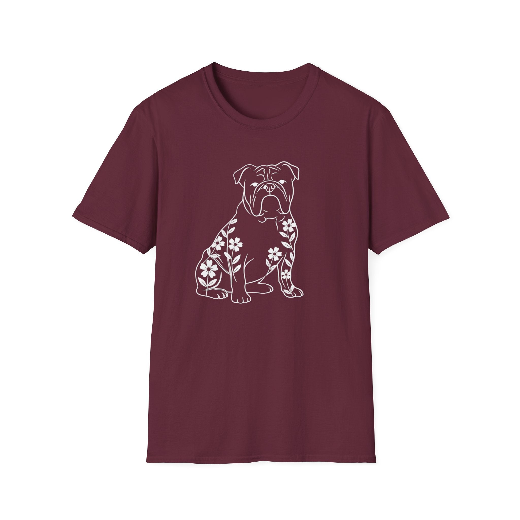 English Bulldog And Flowers T-Shirt