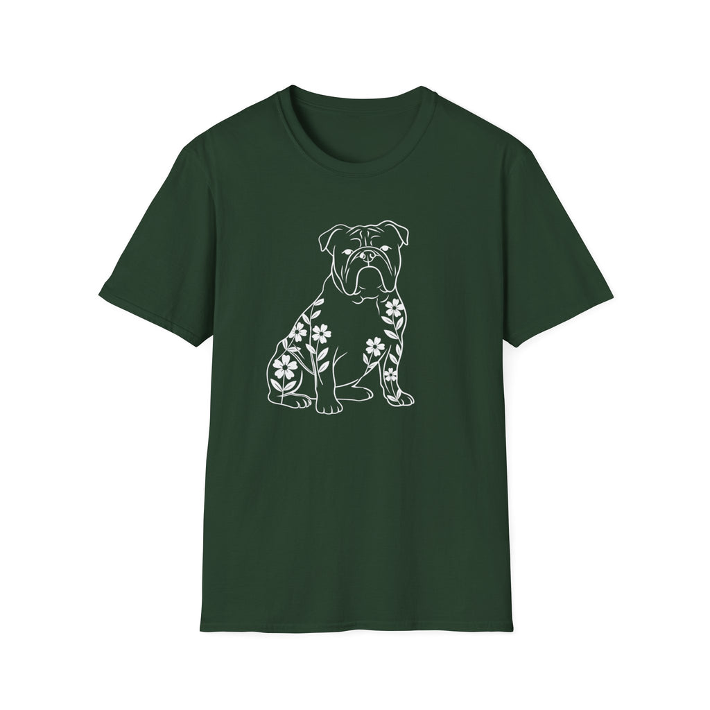 English Bulldog And Flowers T-Shirt