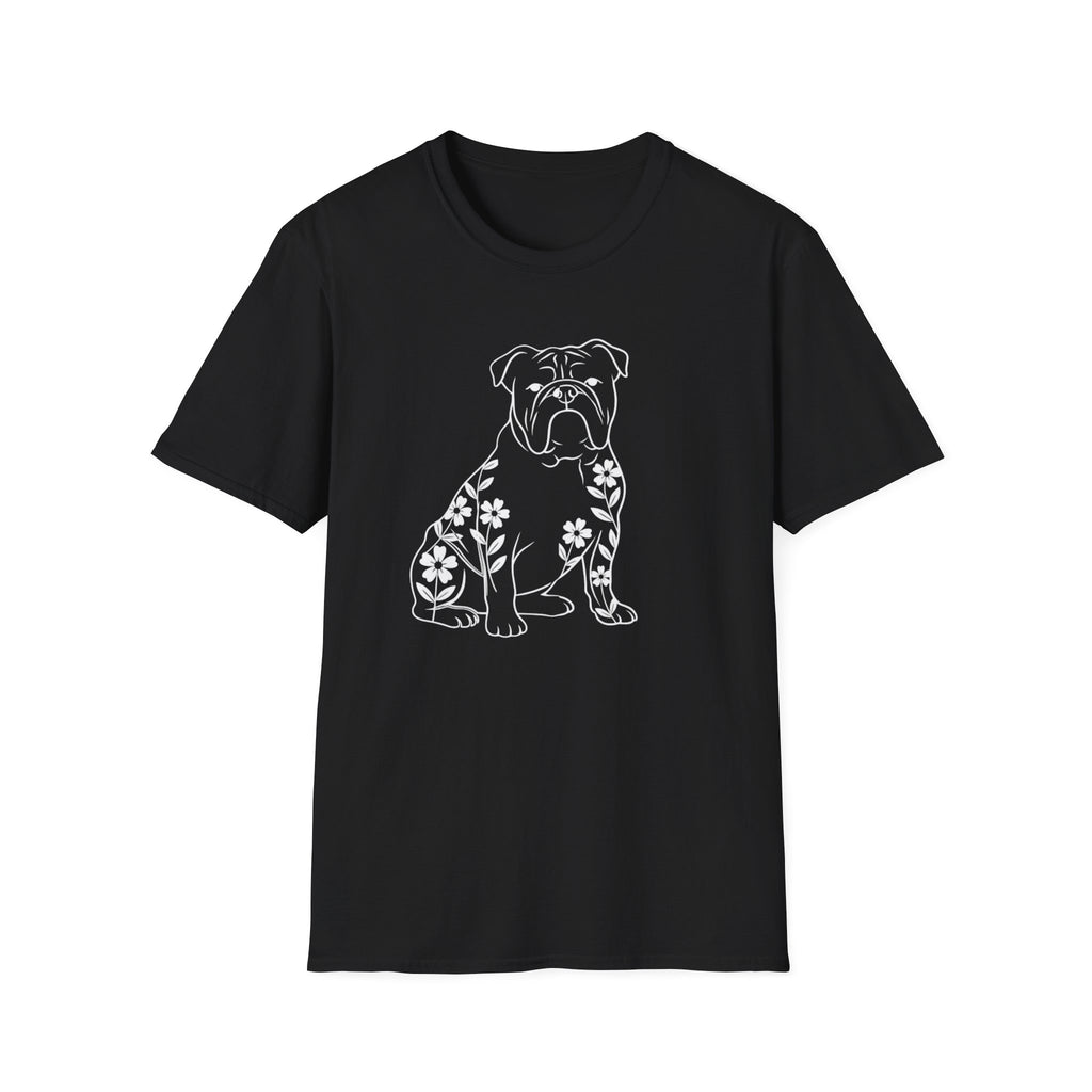 English Bulldog And Flowers T-Shirt