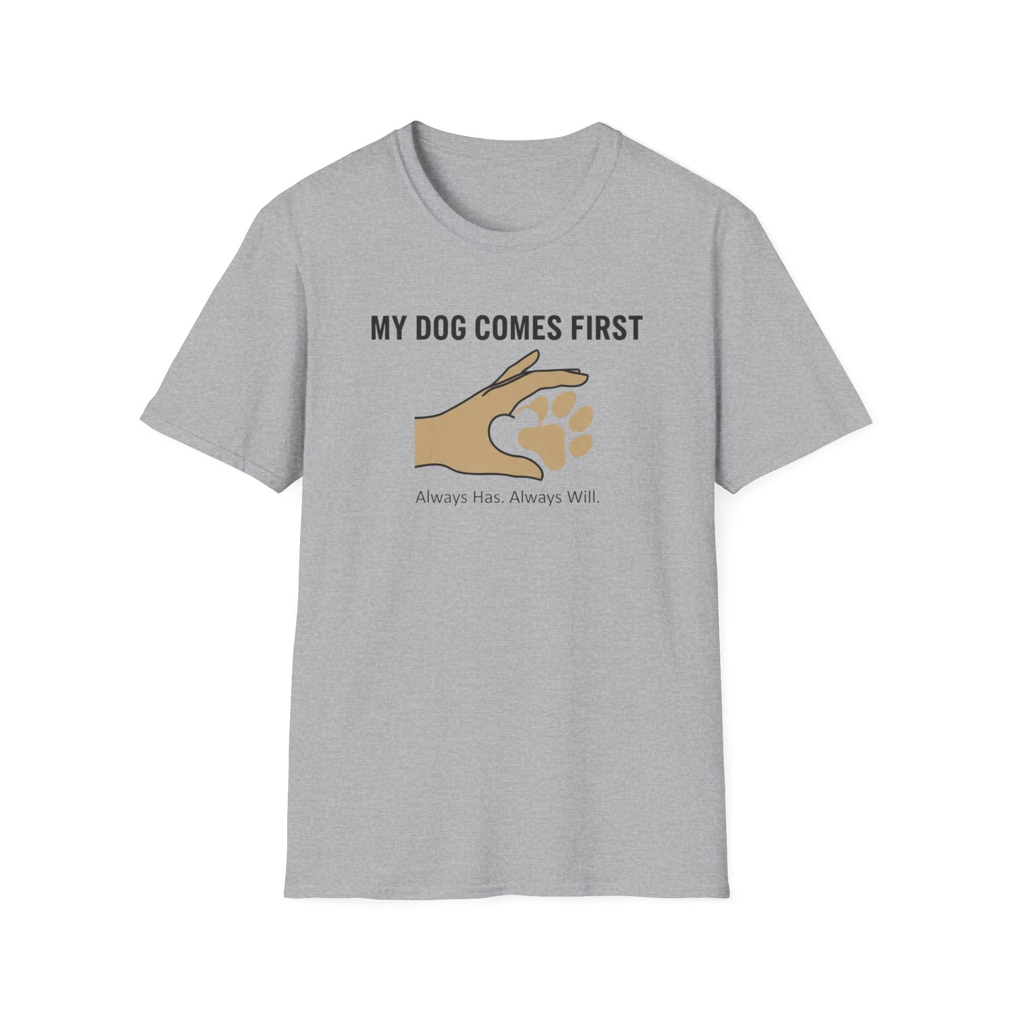 My Dog Comes First Hand Heart T-Shirt