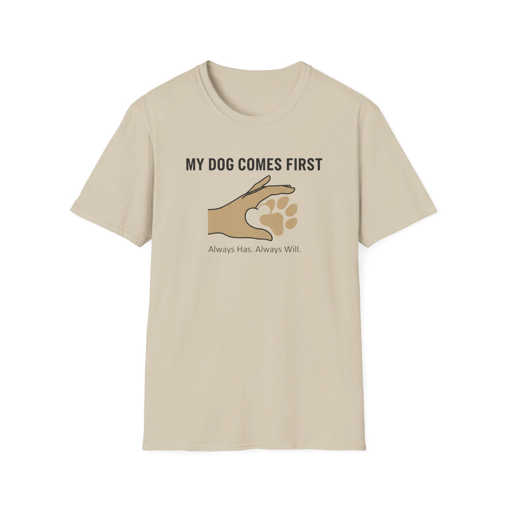 My Dog Comes First Hand Heart T-Shirt