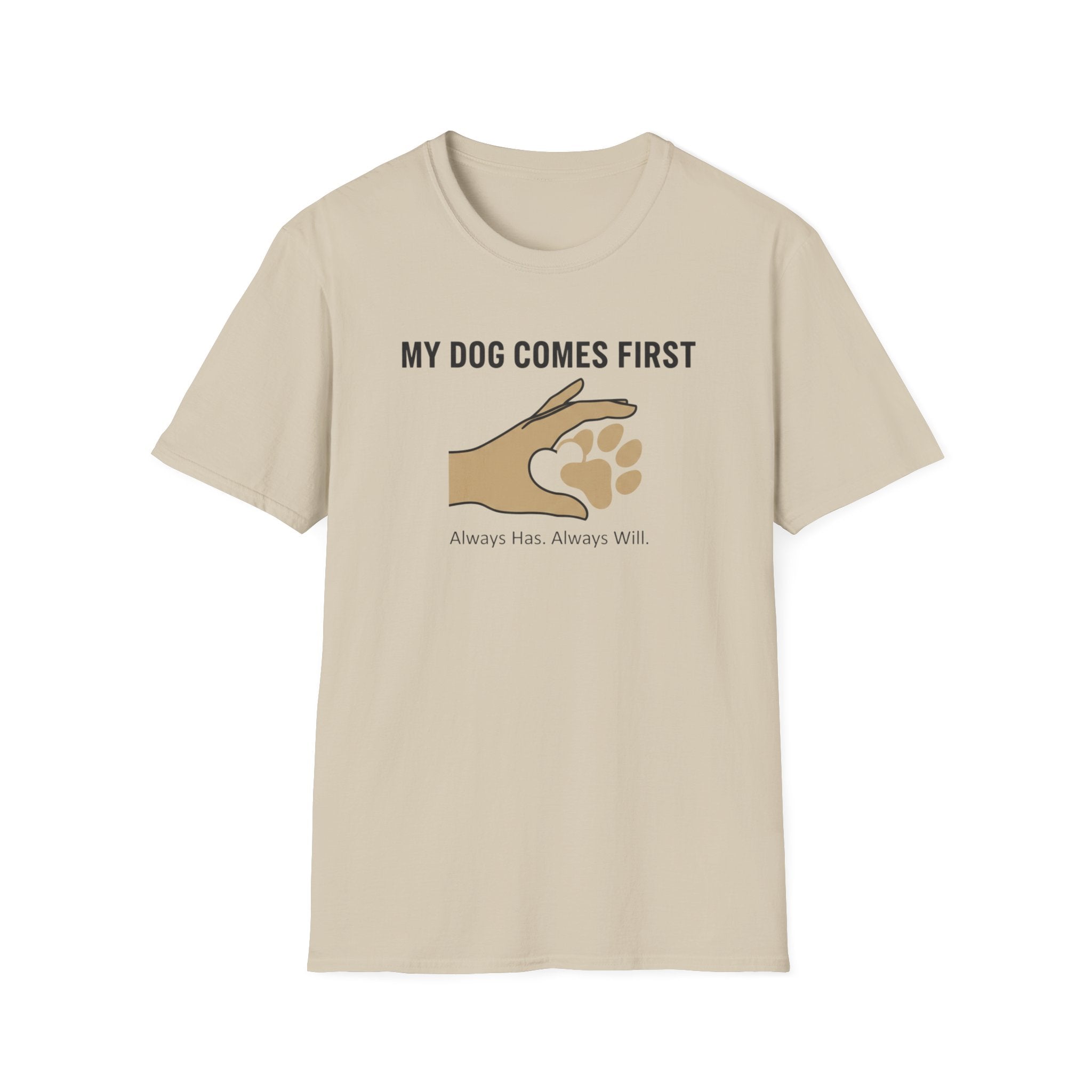 My Dog Comes First Hand Heart T-Shirt