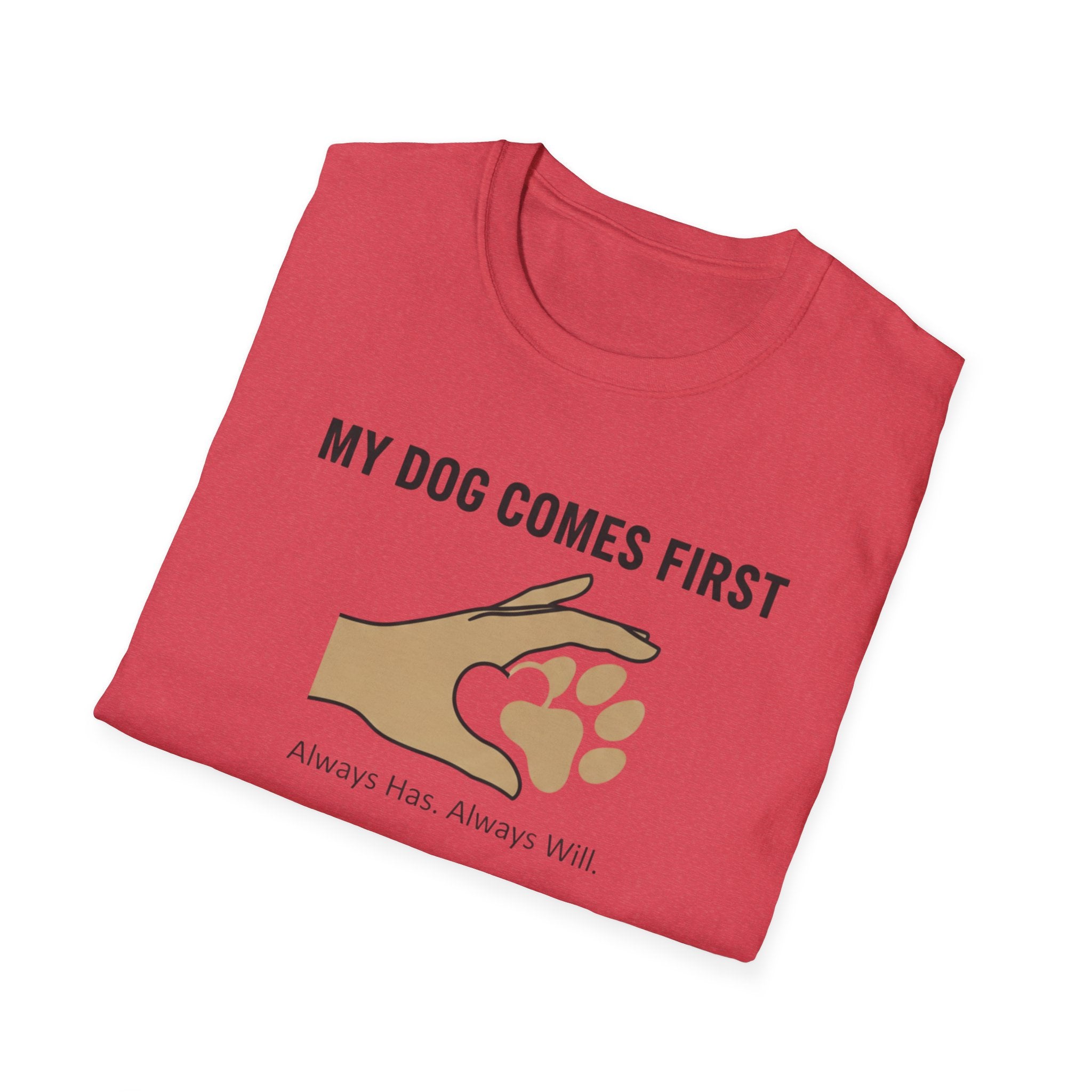 My Dog Comes First Hand Heart T-Shirt