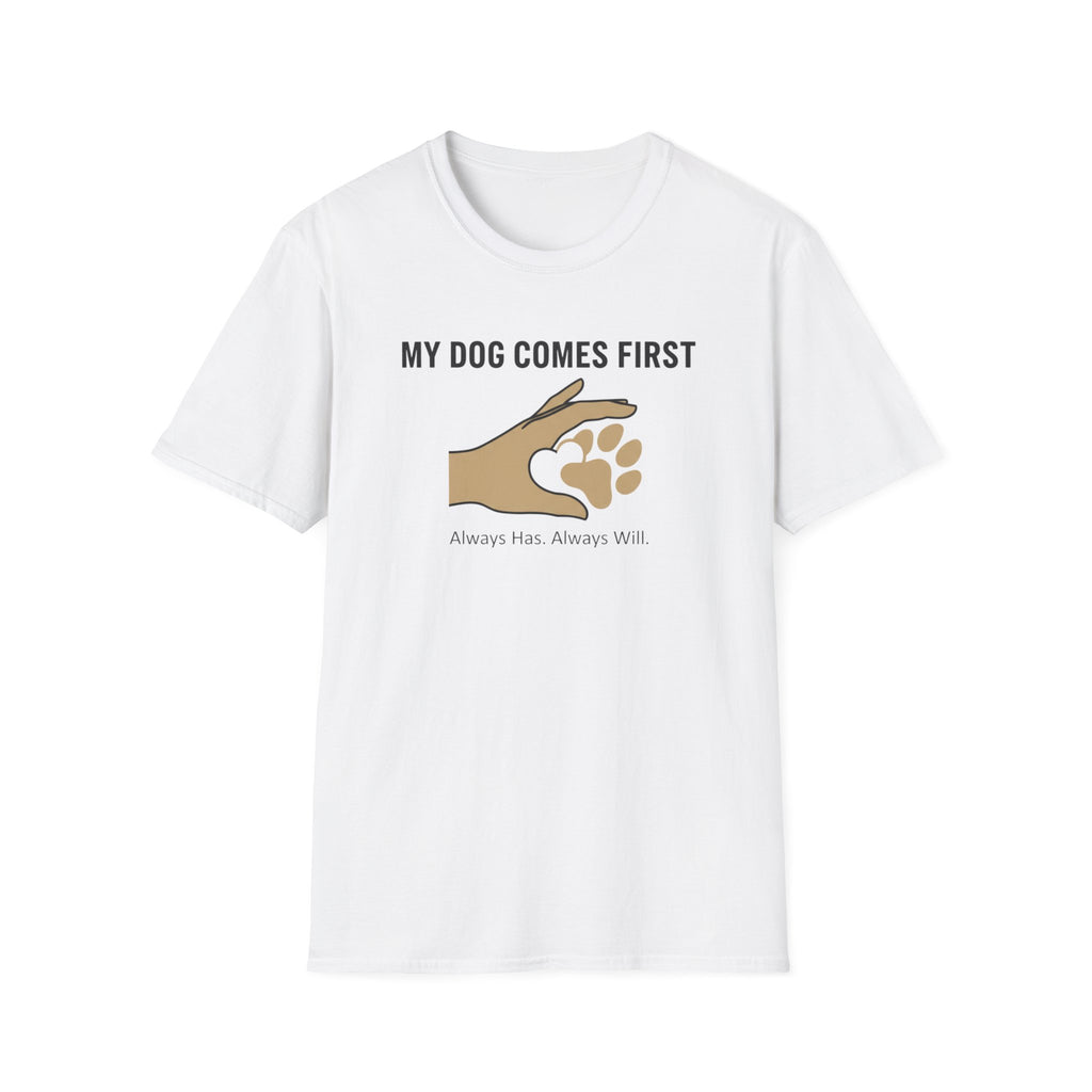 My Dog Comes First Hand Heart T-Shirt
