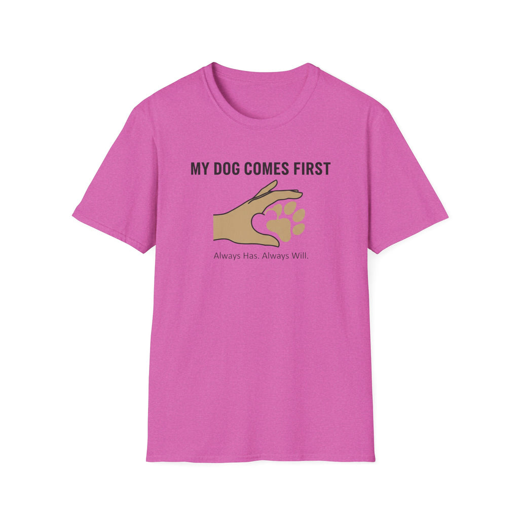My Dog Comes First Hand Heart T-Shirt
