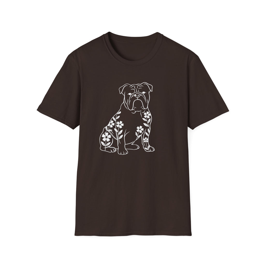 English Bulldog And Flowers T-Shirt