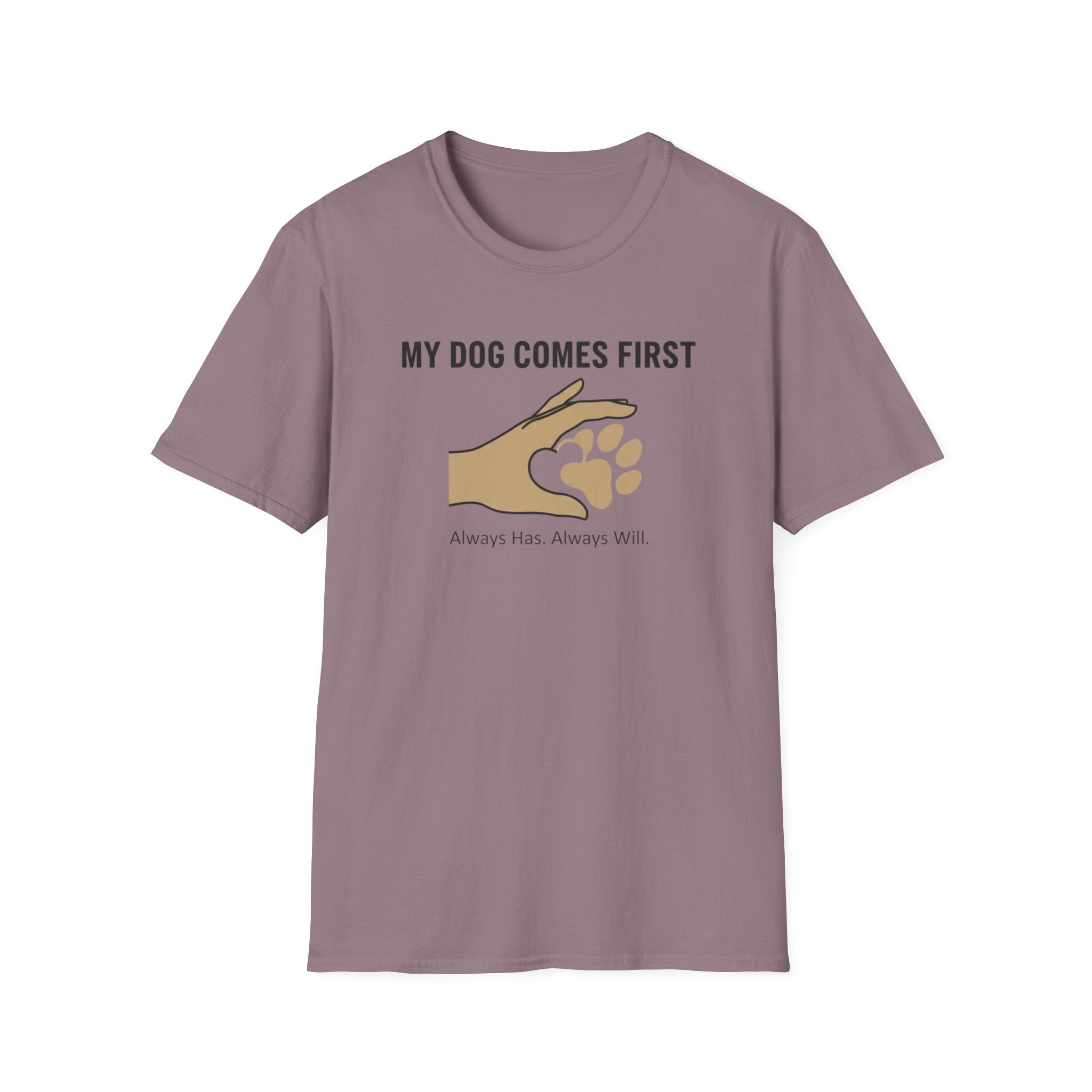 My Dog Comes First Hand Heart T-Shirt