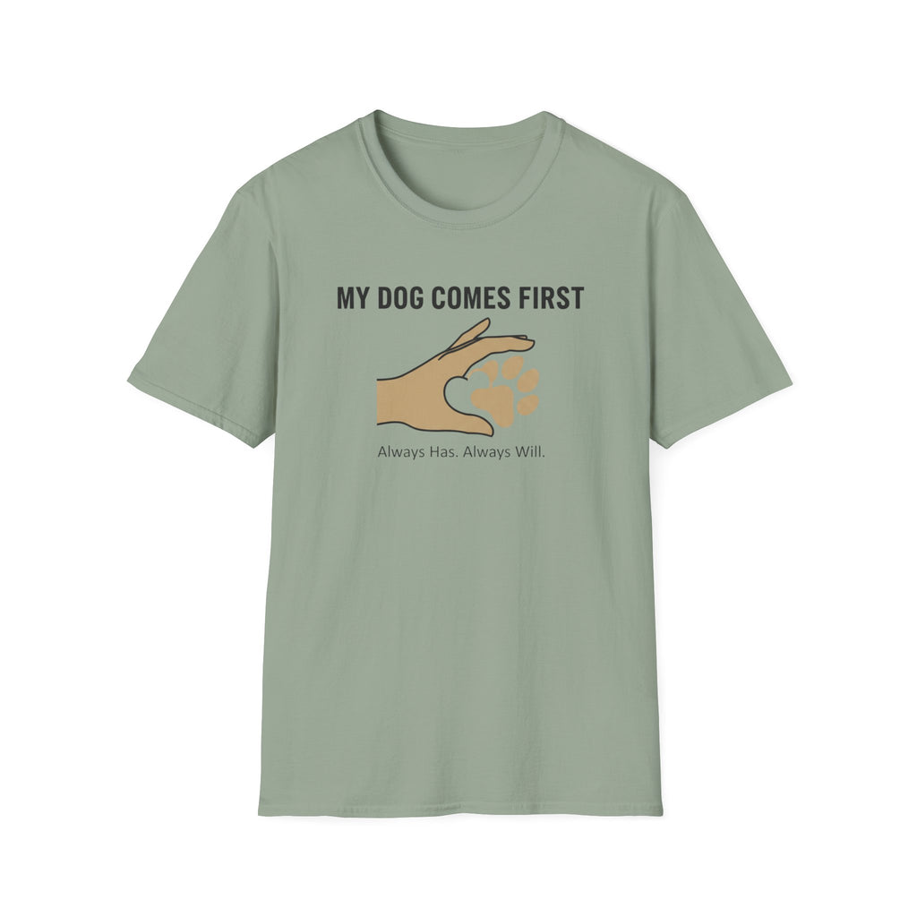 My Dog Comes First Hand Heart T-Shirt