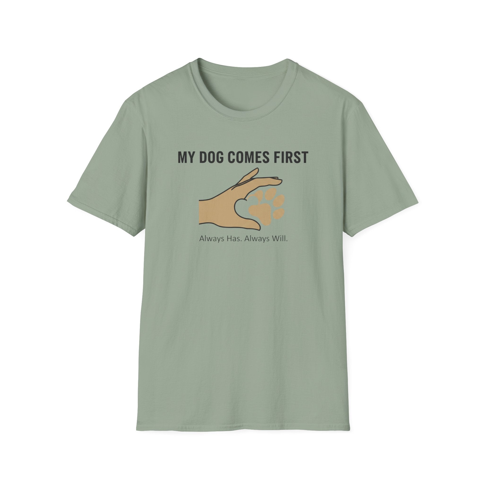 My Dog Comes First Hand Heart T-Shirt