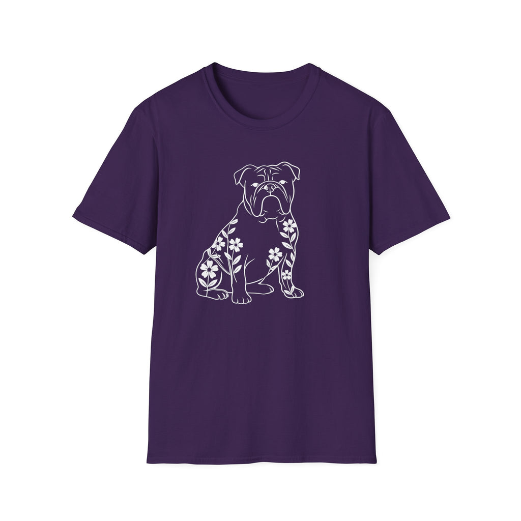 English Bulldog And Flowers T-Shirt
