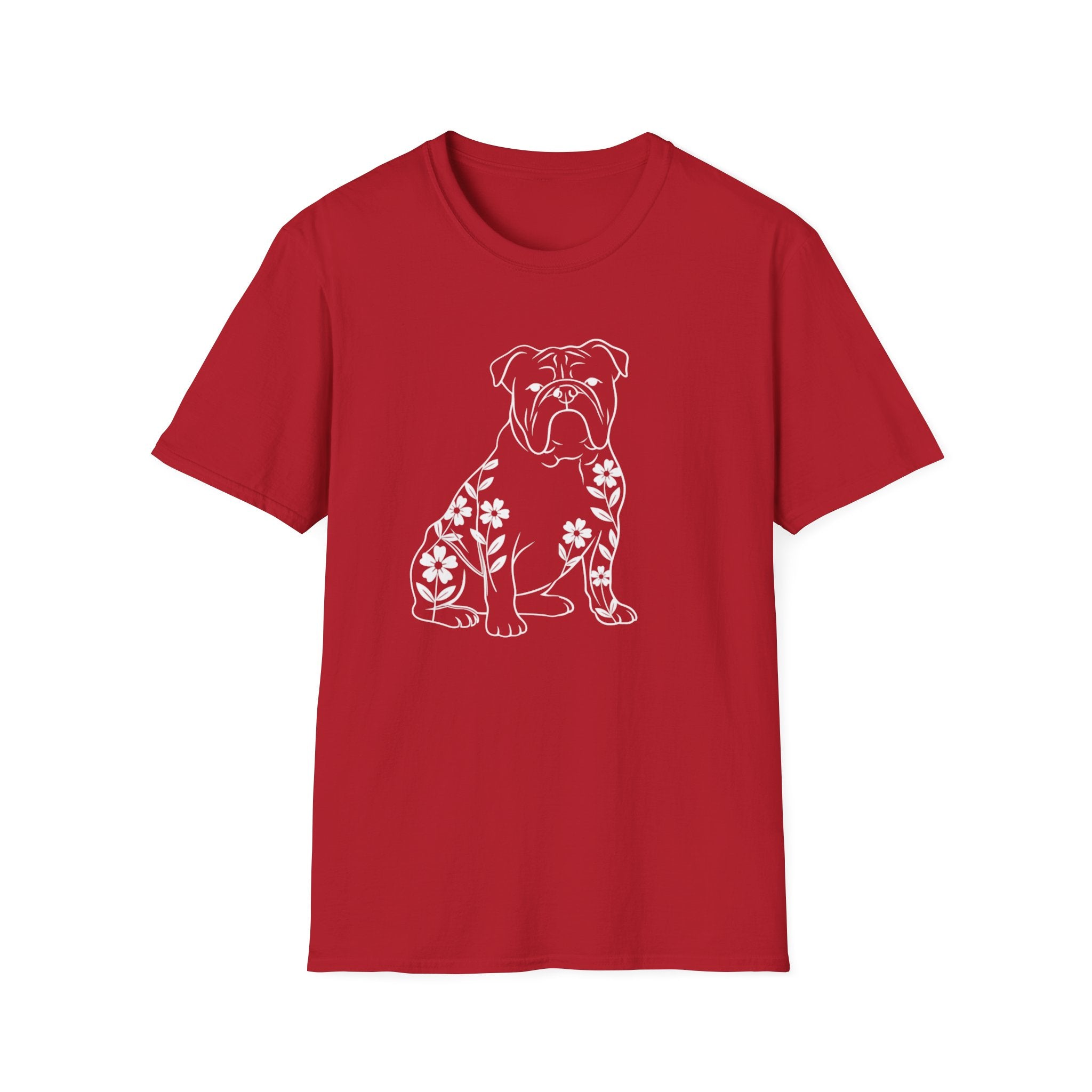 English Bulldog And Flowers T-Shirt