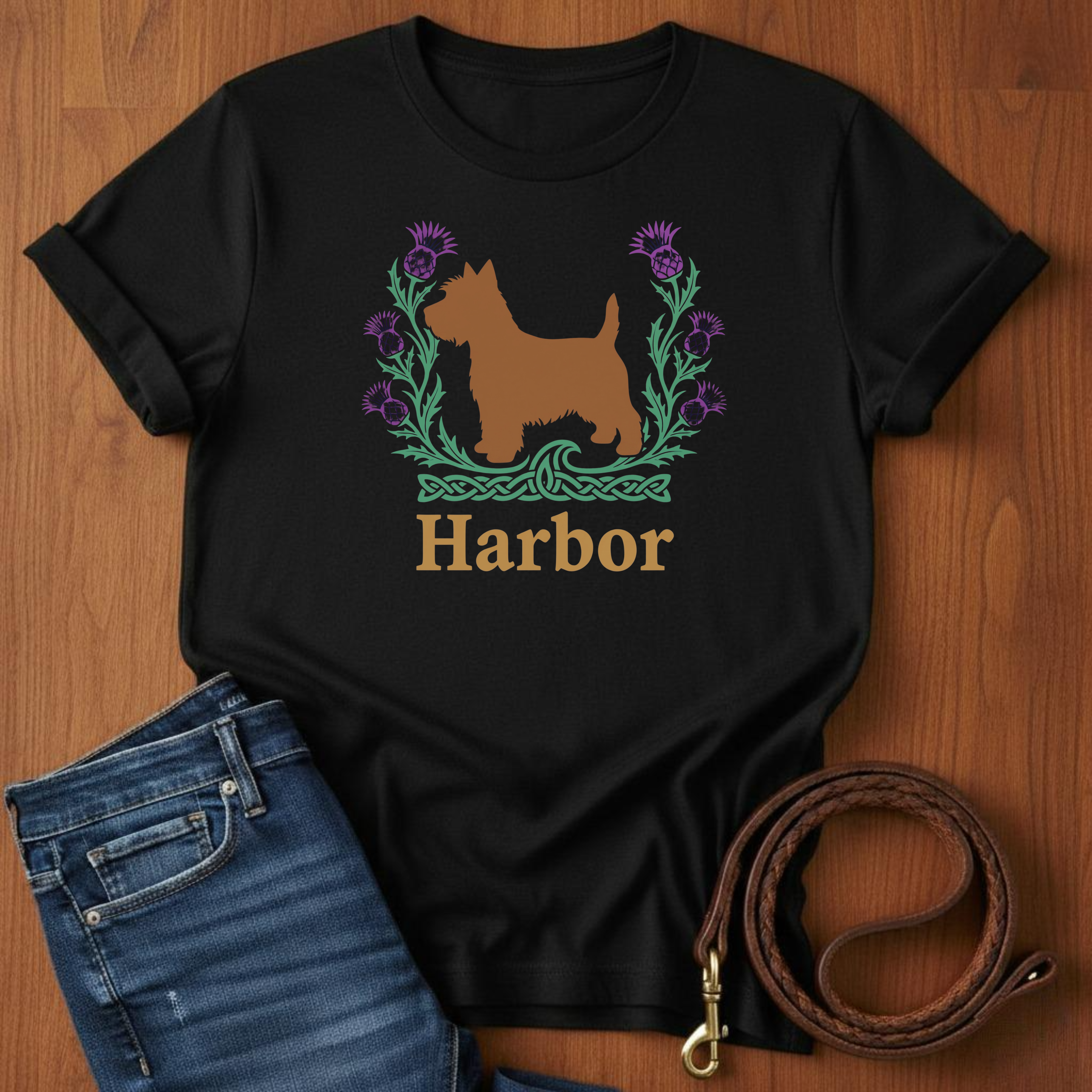 Harbor Scottish Terrier T-Shirt — lifestyle shot — Always My Dog