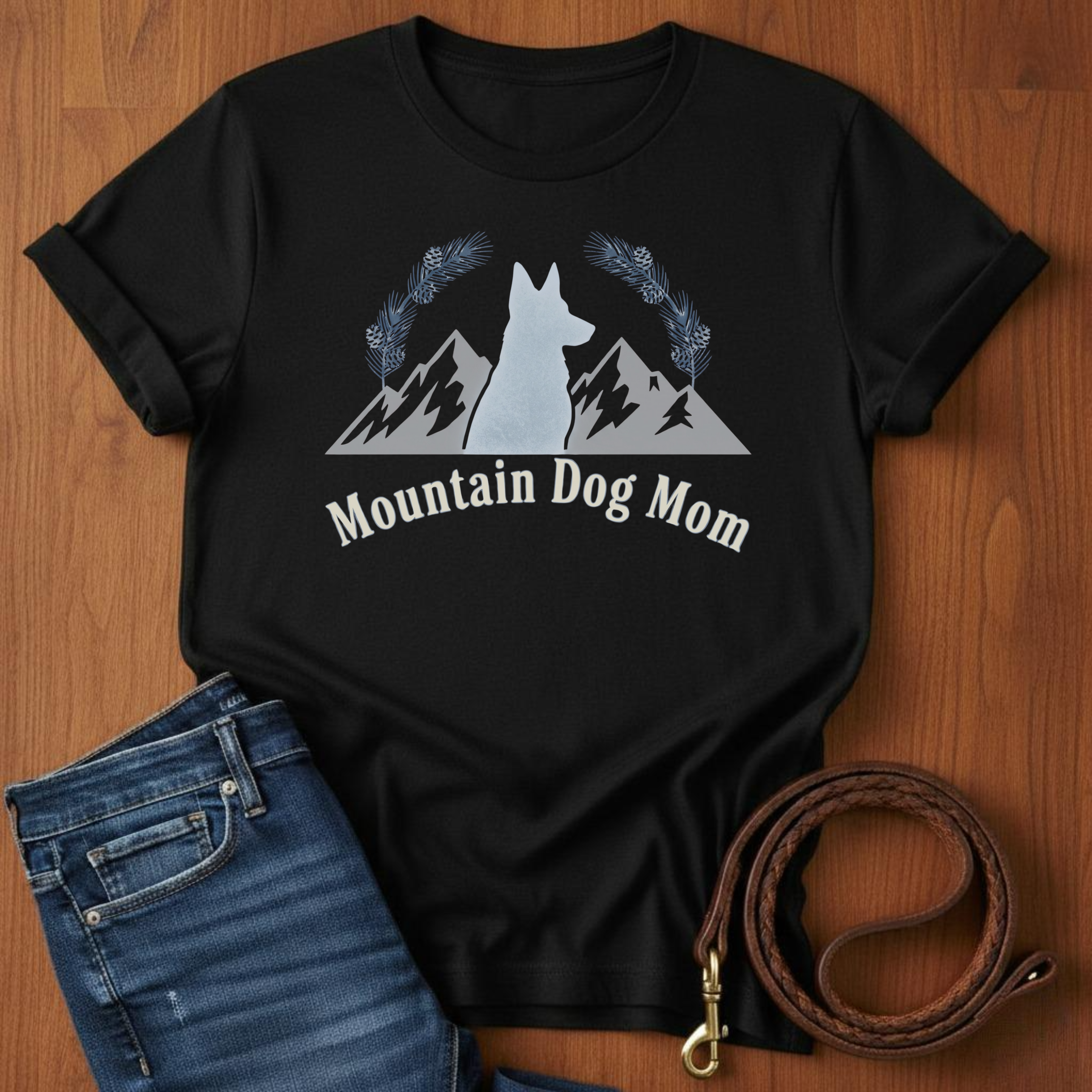 Mountain Dog Mom T-Shirt — lifestyle shot — Always My Dog