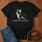 Geometric Good Boy Corgi T-Shirt — lifestyle shot — Always My Dog