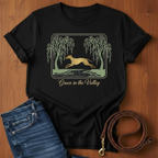 Grace in the Valley Greyhound T-Shirt — lifestyle shot — Always My Dog