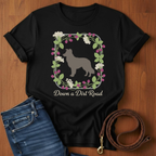 Down a Dirt Road Border Collie T-Shirt — lifestyle shot — Always My Dog