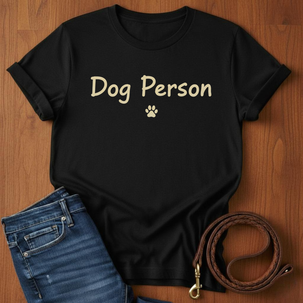 Dog Person Paw Print T-Shirt — lifestyle shot — Always My Dog