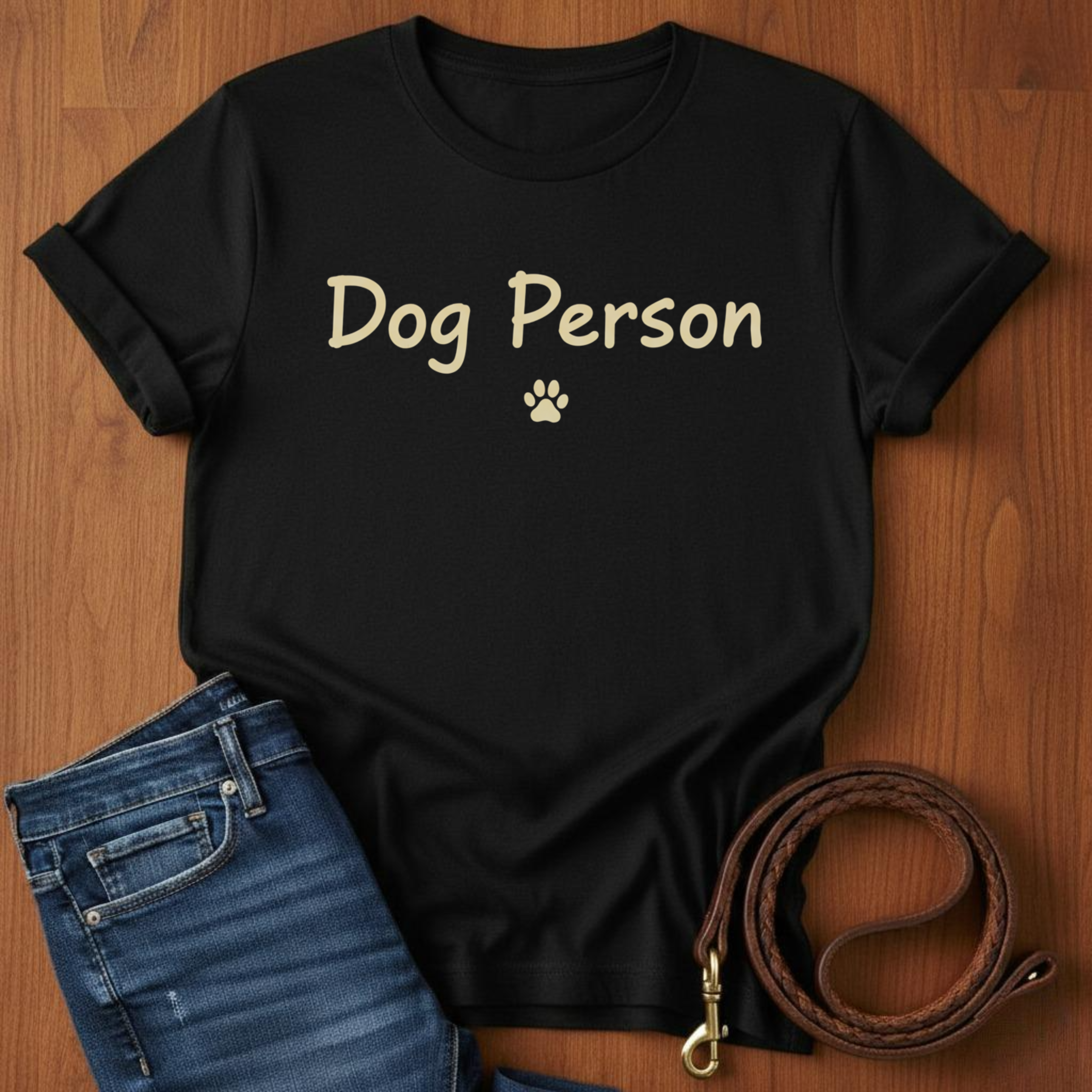Dog Person Paw Print T-Shirt — lifestyle shot — Always My Dog