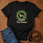 Outdoor Trail Bound Australian Shepherd T-Shirt — close-up — Always My Dog