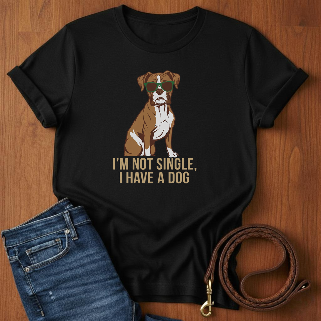 I'm Not Single T-Shirt — close-up — Always My Dog
