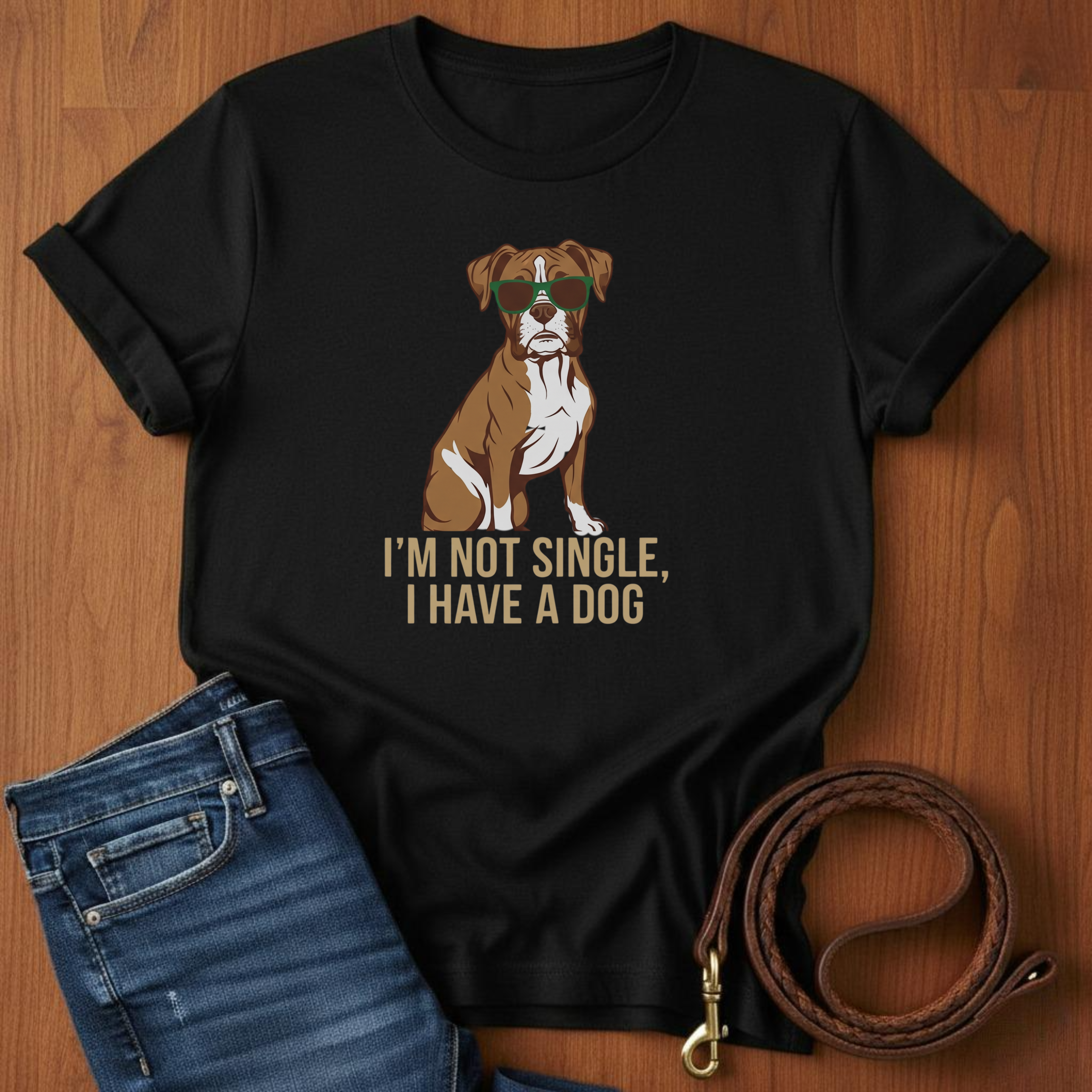I'm Not Single T-Shirt — close-up — Always My Dog