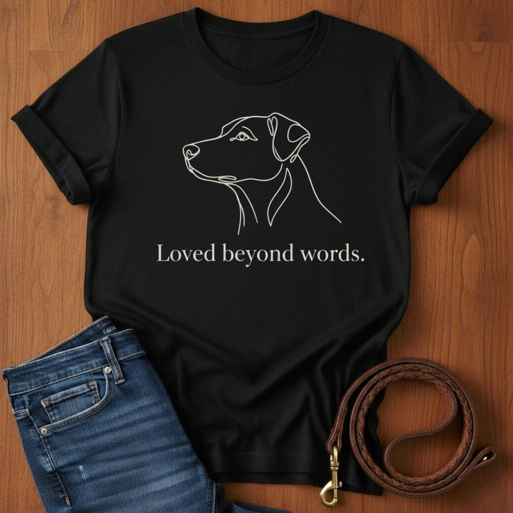 Loved Beyond Words T-Shirt — lifestyle shot — Always My Dog