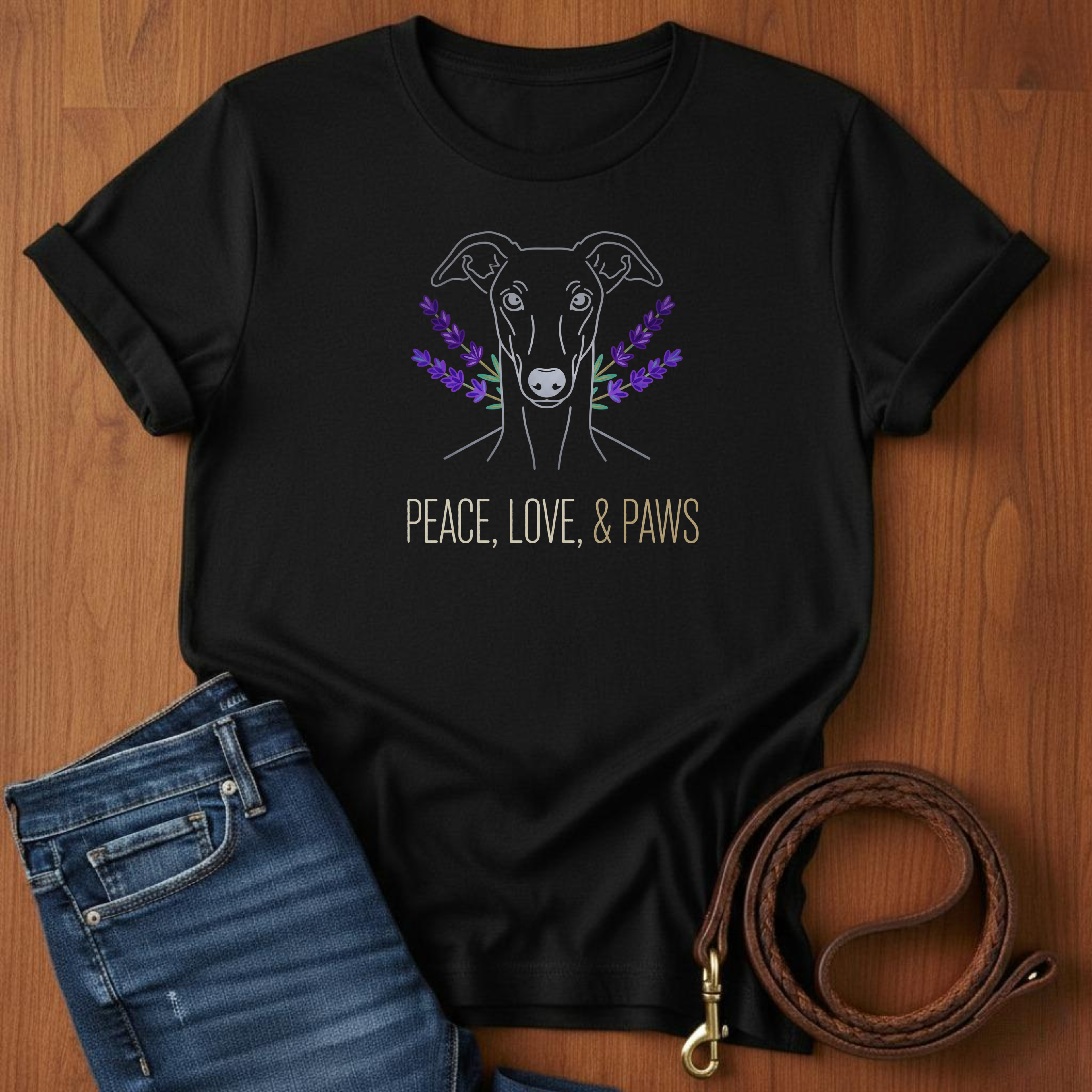 Peace, Love, And Paws Greyhound T-Shirt