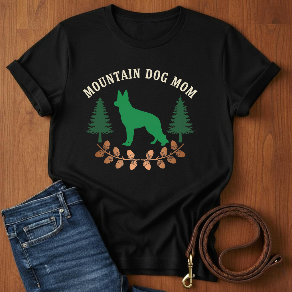 Mountain Dog Mom German Shepherd T-Shirt — lifestyle shot — Always My Dog