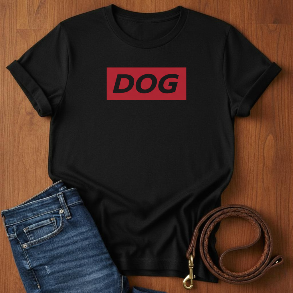 Red Dog T-Shirt — lifestyle shot — Always My Dog