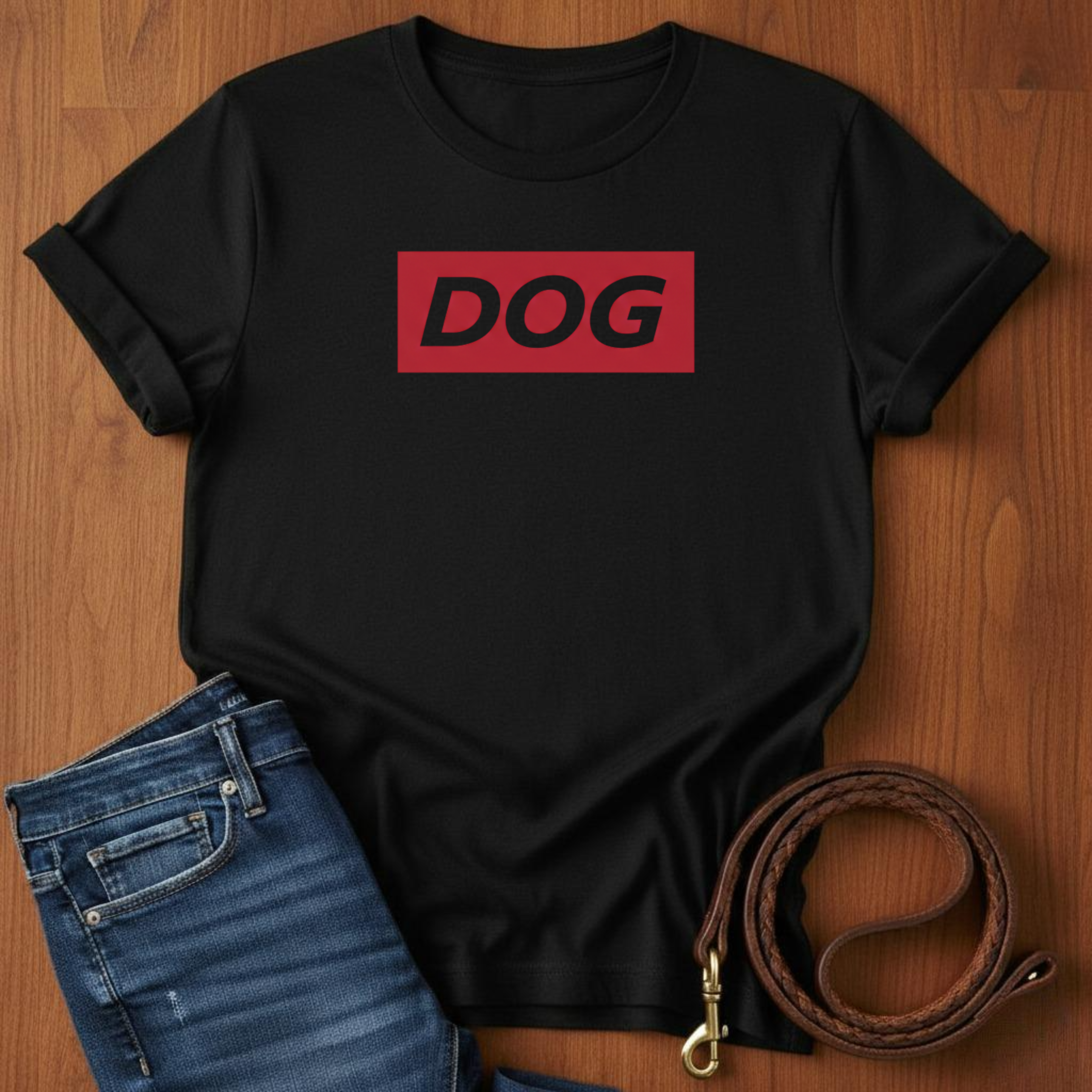 Red Dog T-Shirt — lifestyle shot — Always My Dog