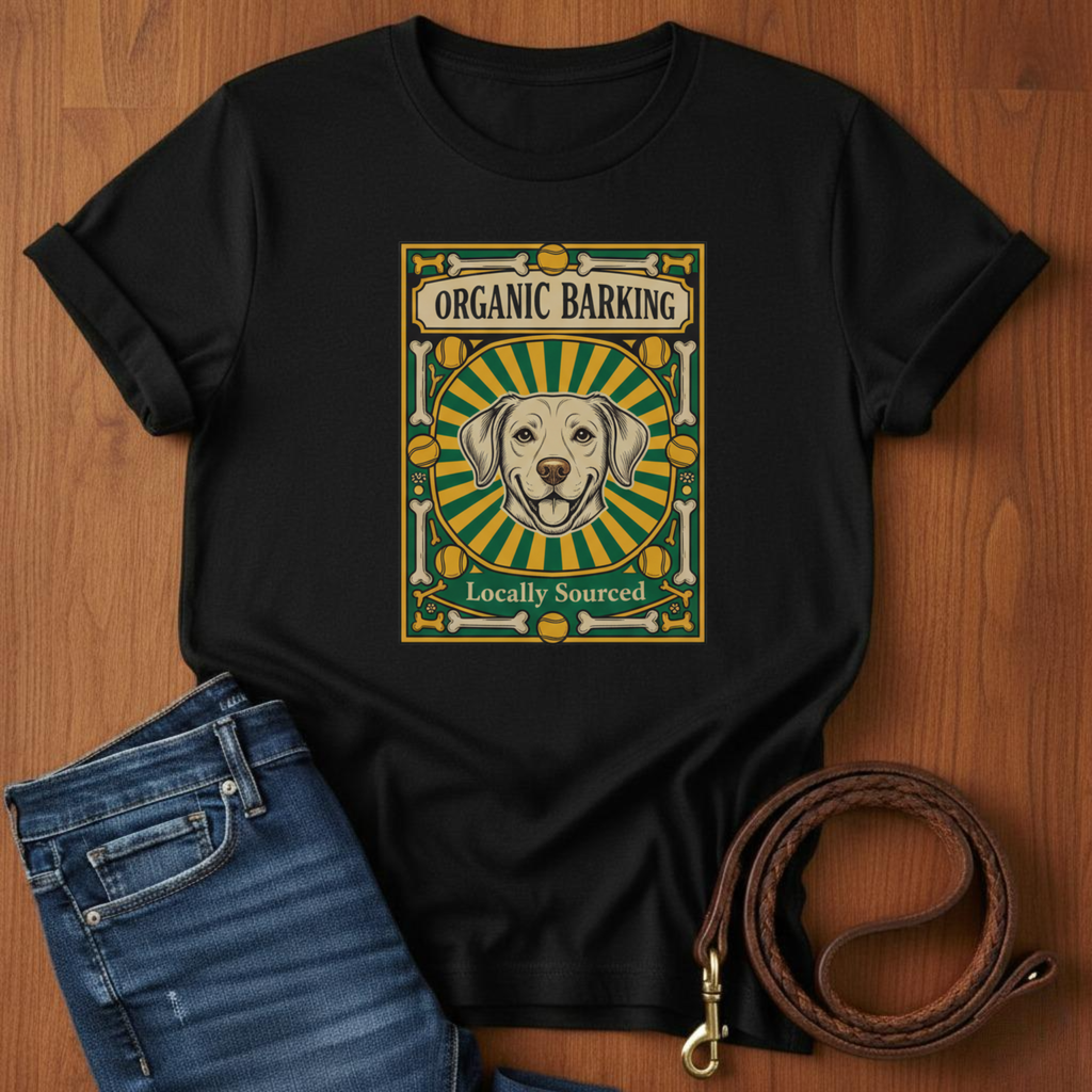 Organic Barking Labrador Retriever T-Shirt — lifestyle shot — Always My Dog