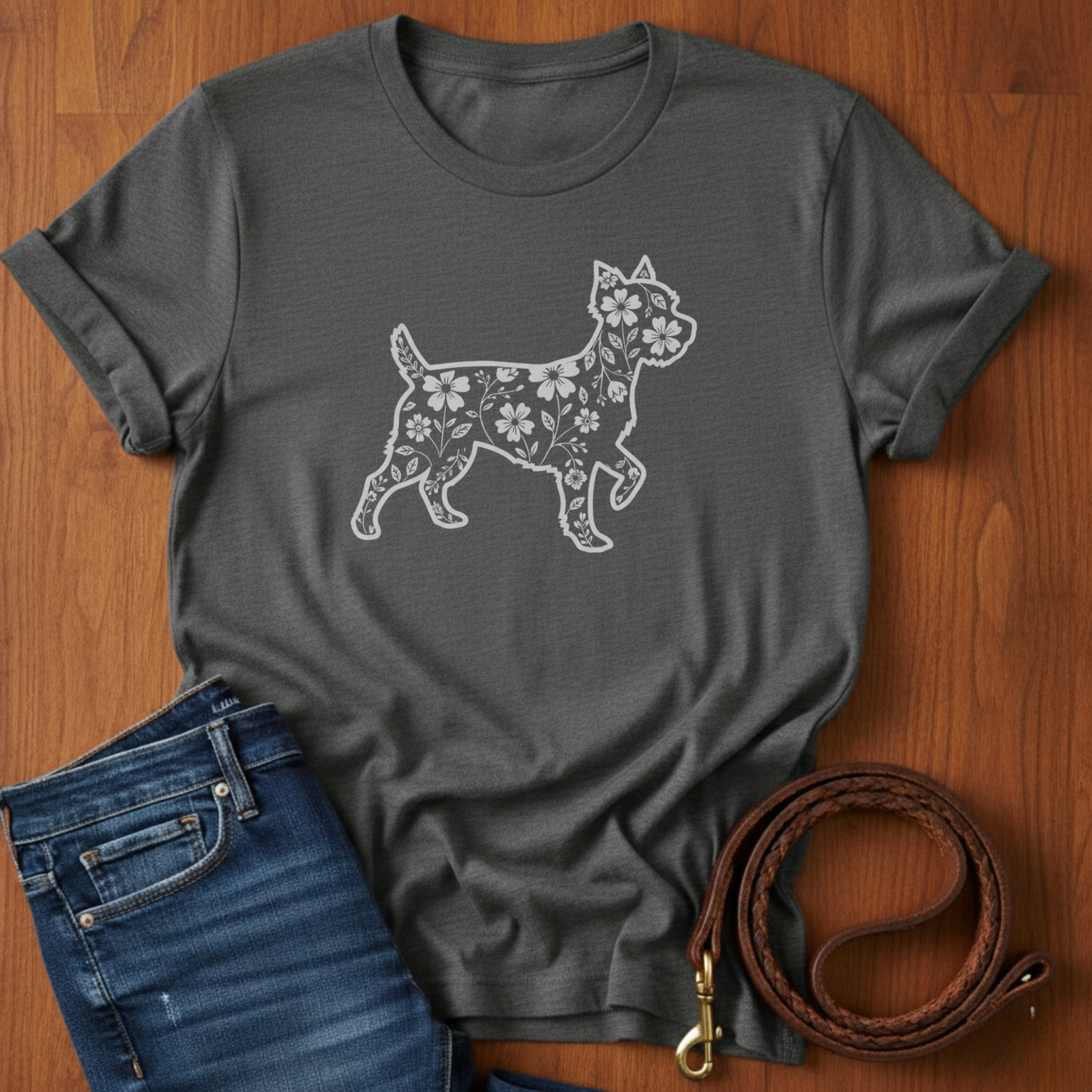 Yorkshire Terrier in Flowers T-Shirt