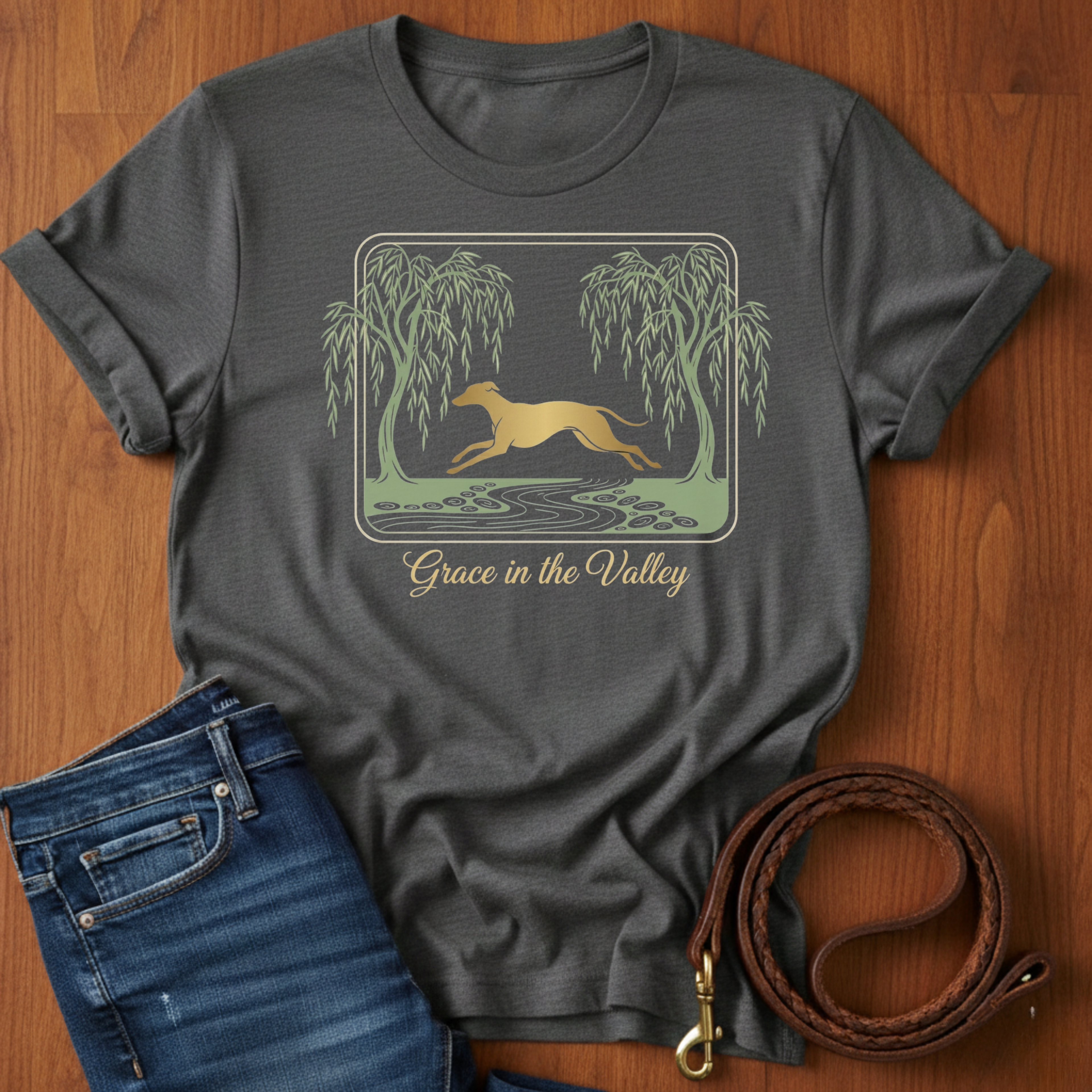 Grace in the Valley Greyhound T-Shirt — Greyhound lover t-shirt by Always My Dog
