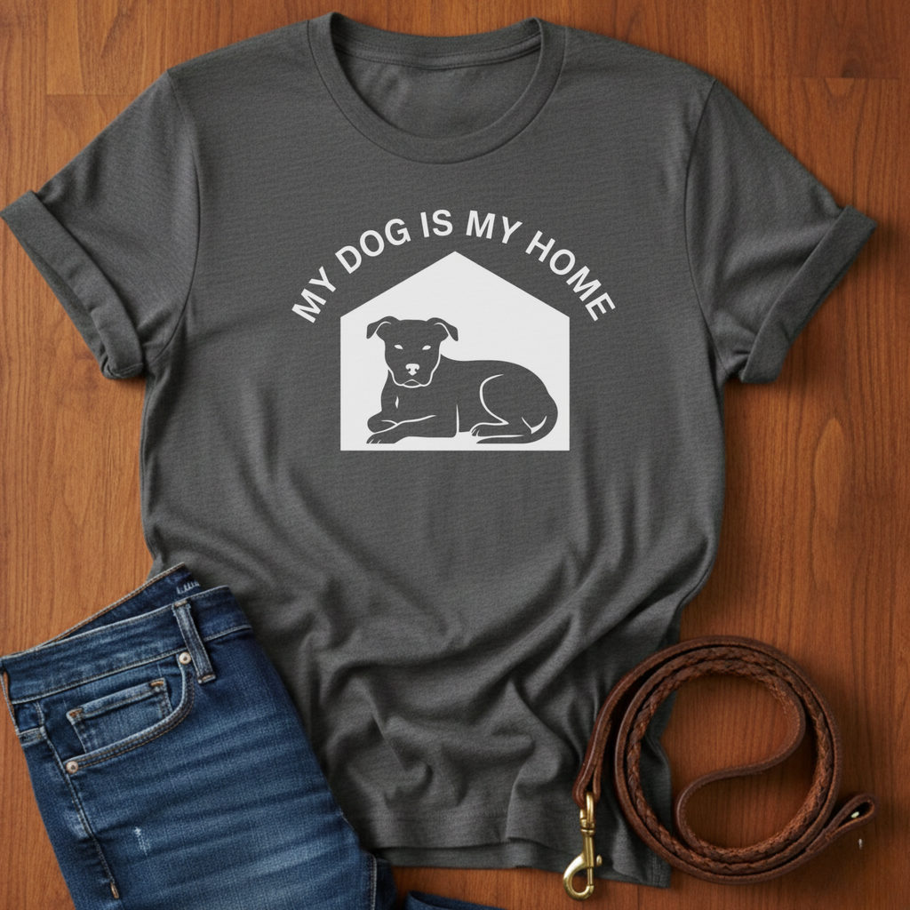 My Dog Is My Home Pitbull T-Shirt — detail view — Always My Dog