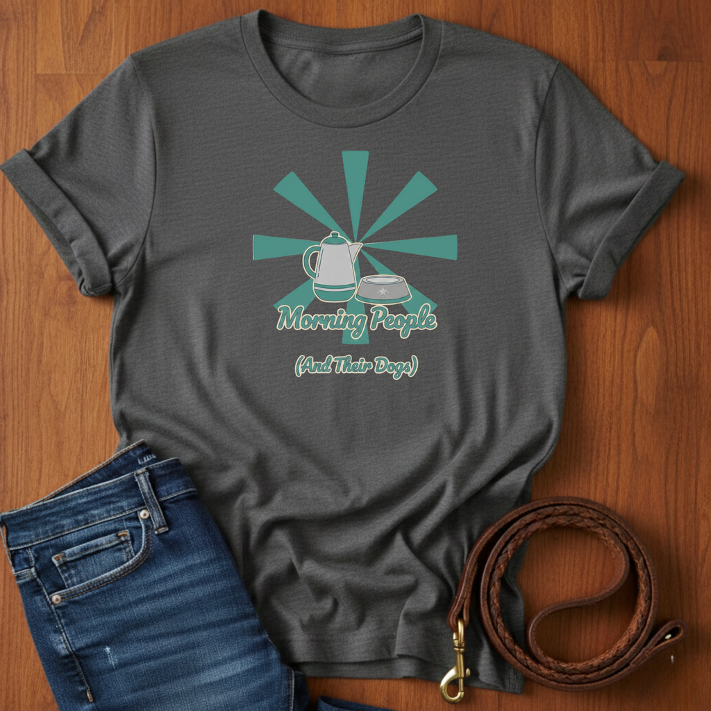 Morning People And Their Dogs T-Shirt — dog lover t-shirt by Always My Dog