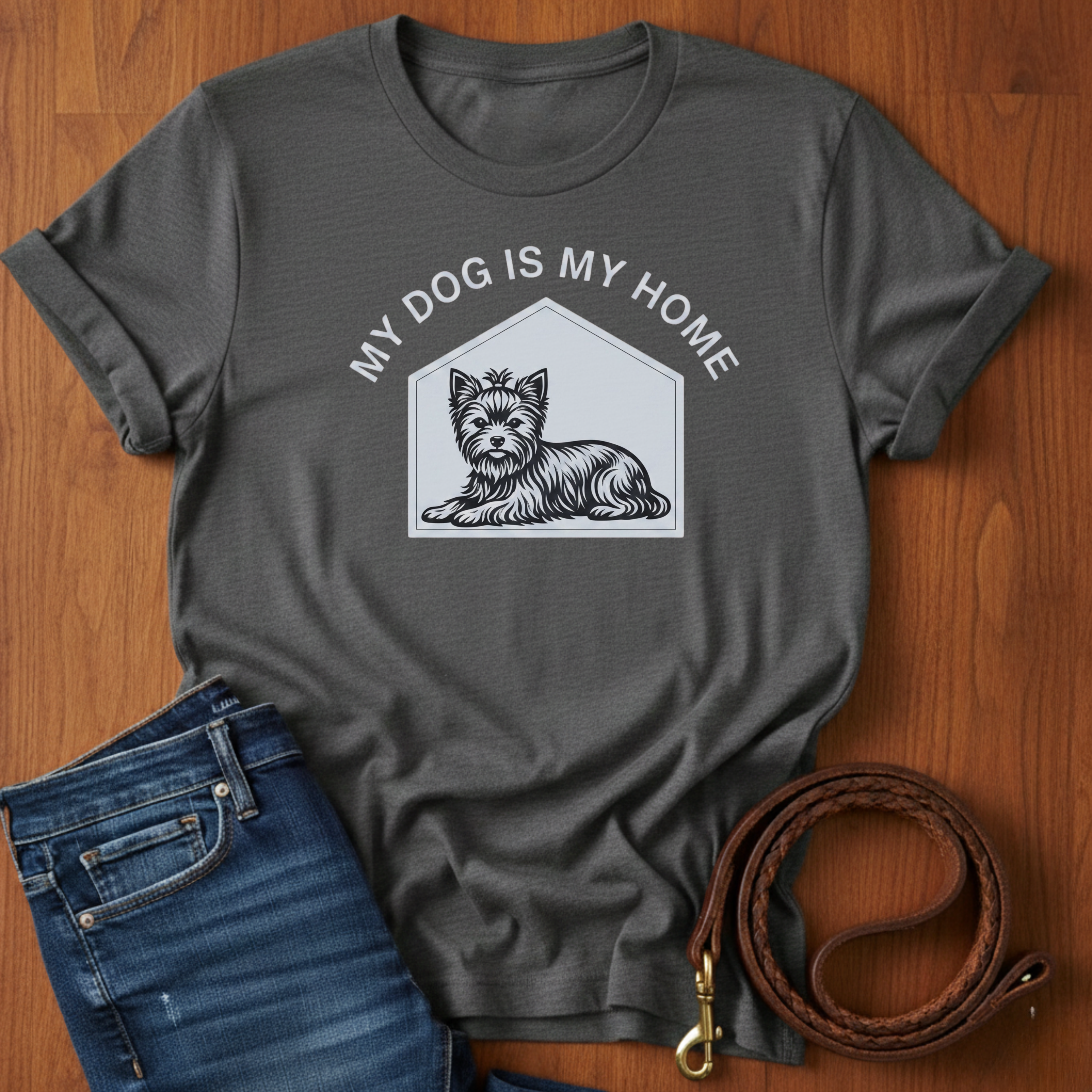 My Dog Is My Home Yorkshire Terrier T-Shirt — Yorkshire Terrier lover t-shirt by Always My Dog