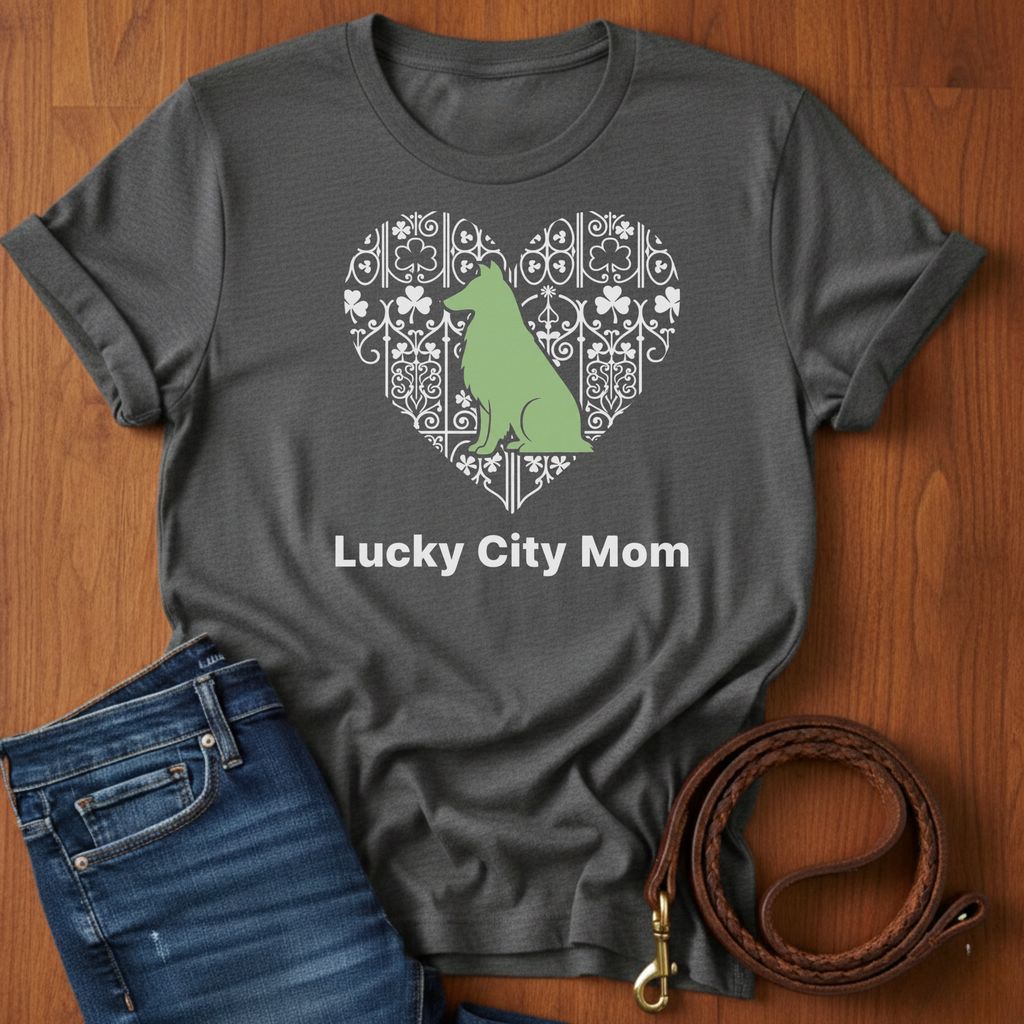 Lucky City Mom Sheltie T-Shirt — alternate color — Always My Dog