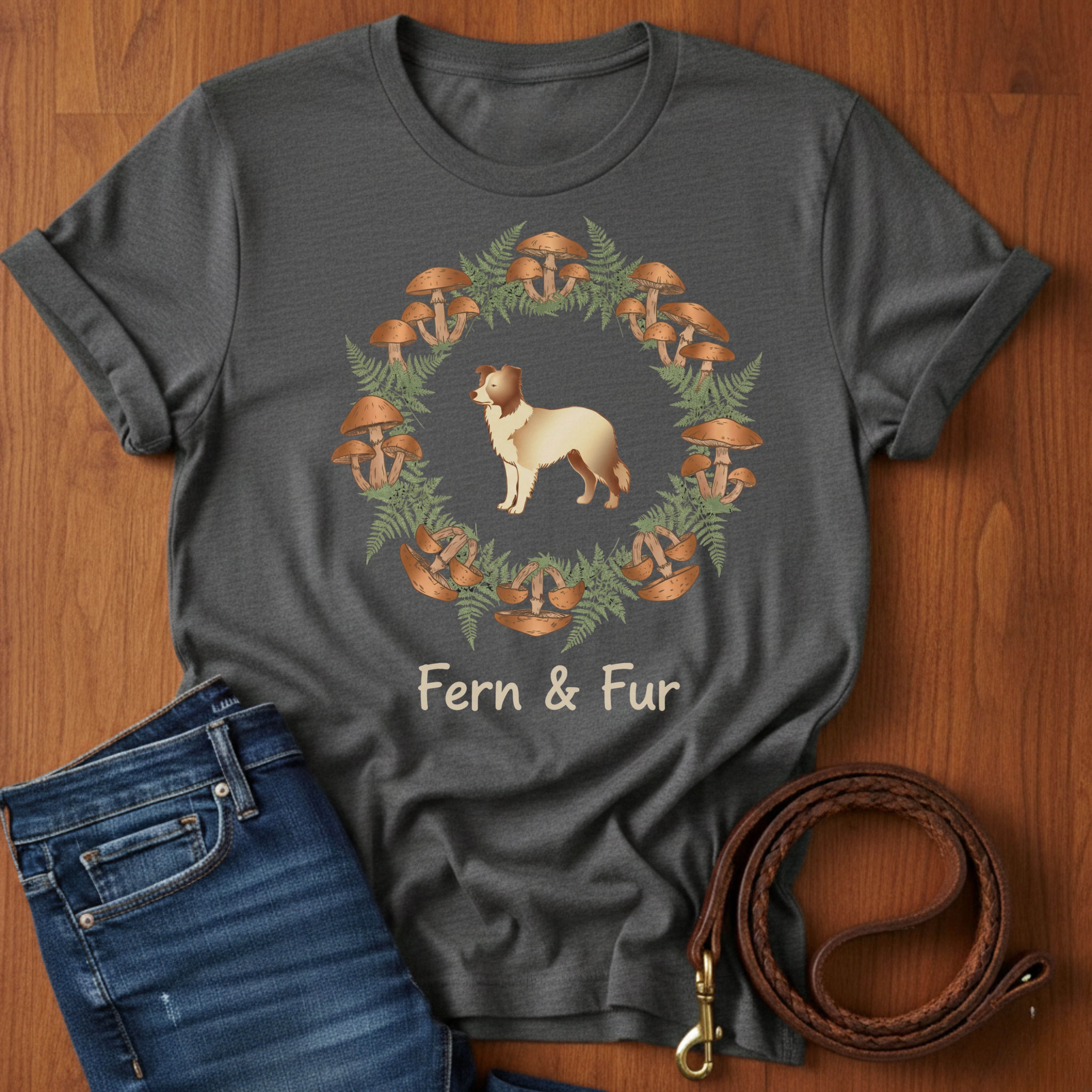 Fern and Fur Border Collie T-Shirt — Border Collie lover t-shirt by Always My Dog