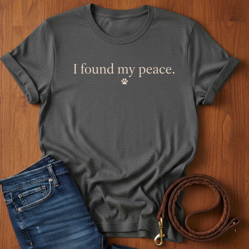 I Found My Peace T-Shirt — detail view — Always My Dog