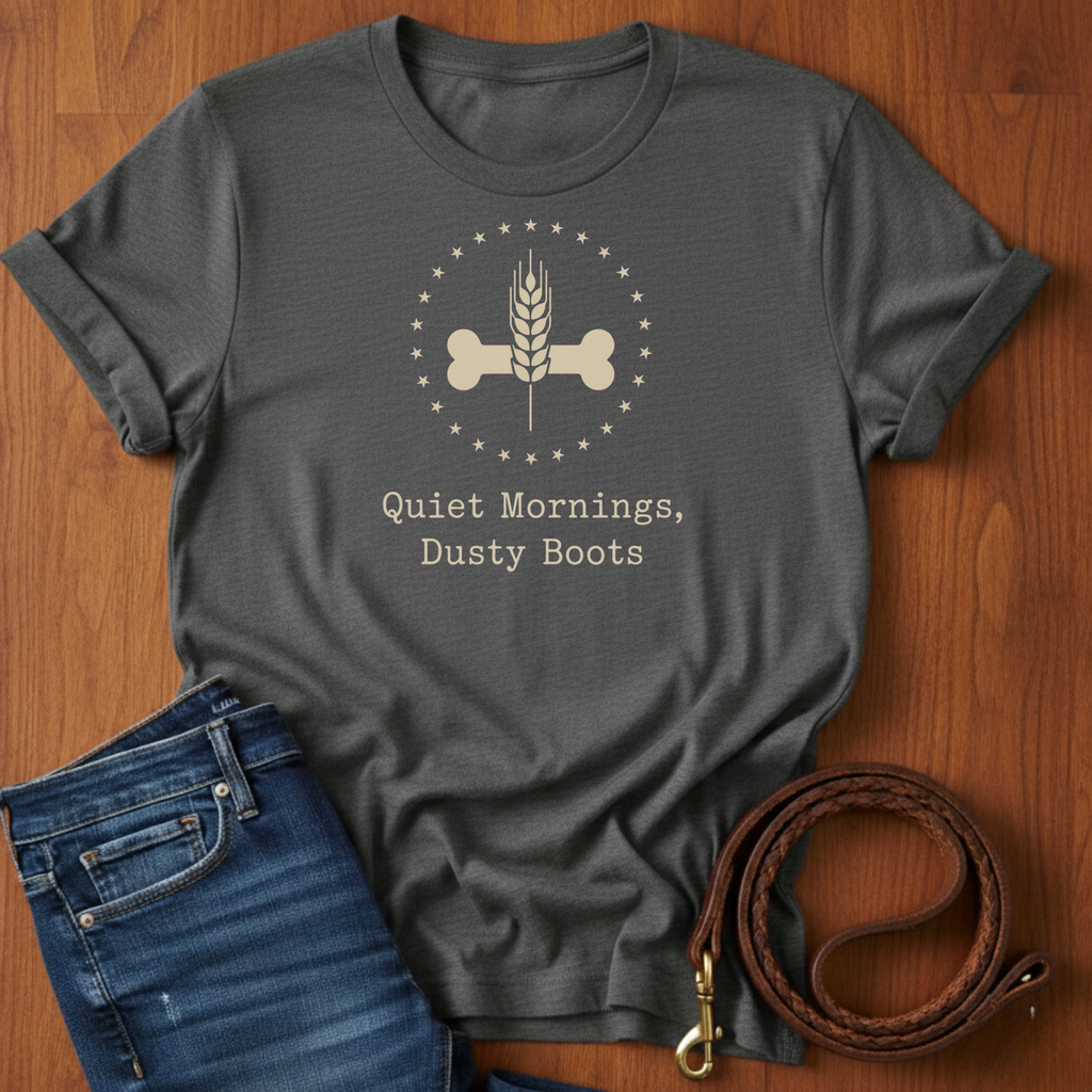 Quiet Mornings.  Dusty Boots T-Shirt