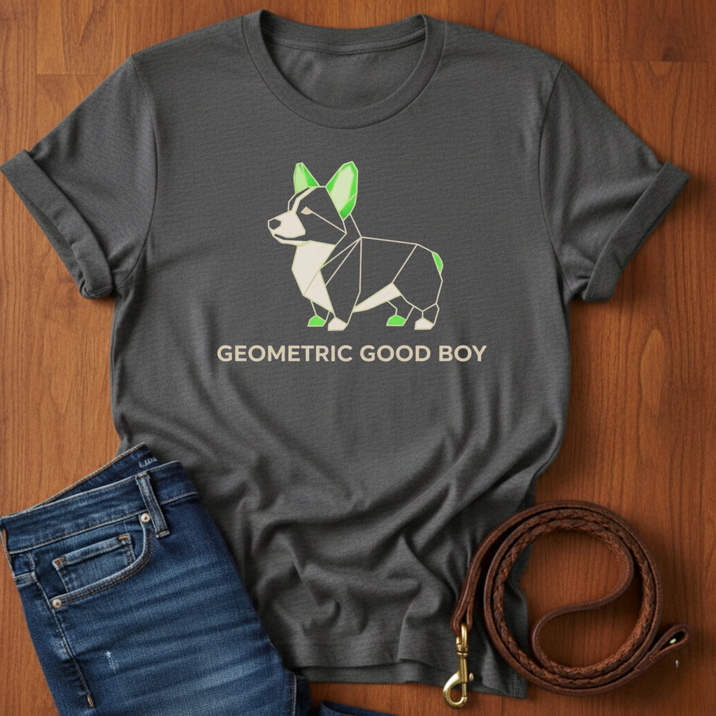 Geometric Good Boy Corgi T-Shirt — Corgi lover t-shirt by Always My Dog
