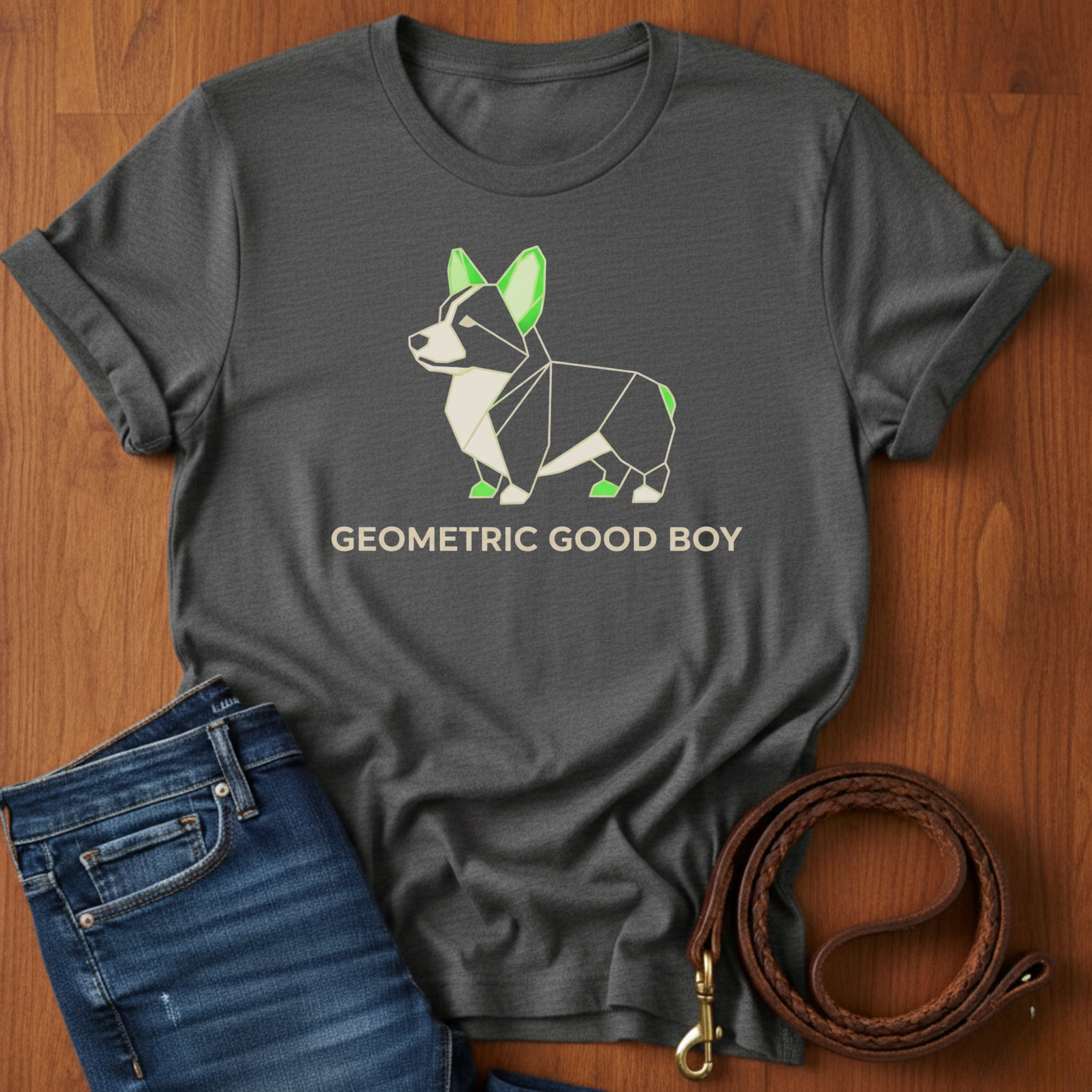 Geometric Good Boy Corgi T-Shirt — Corgi lover t-shirt by Always My Dog