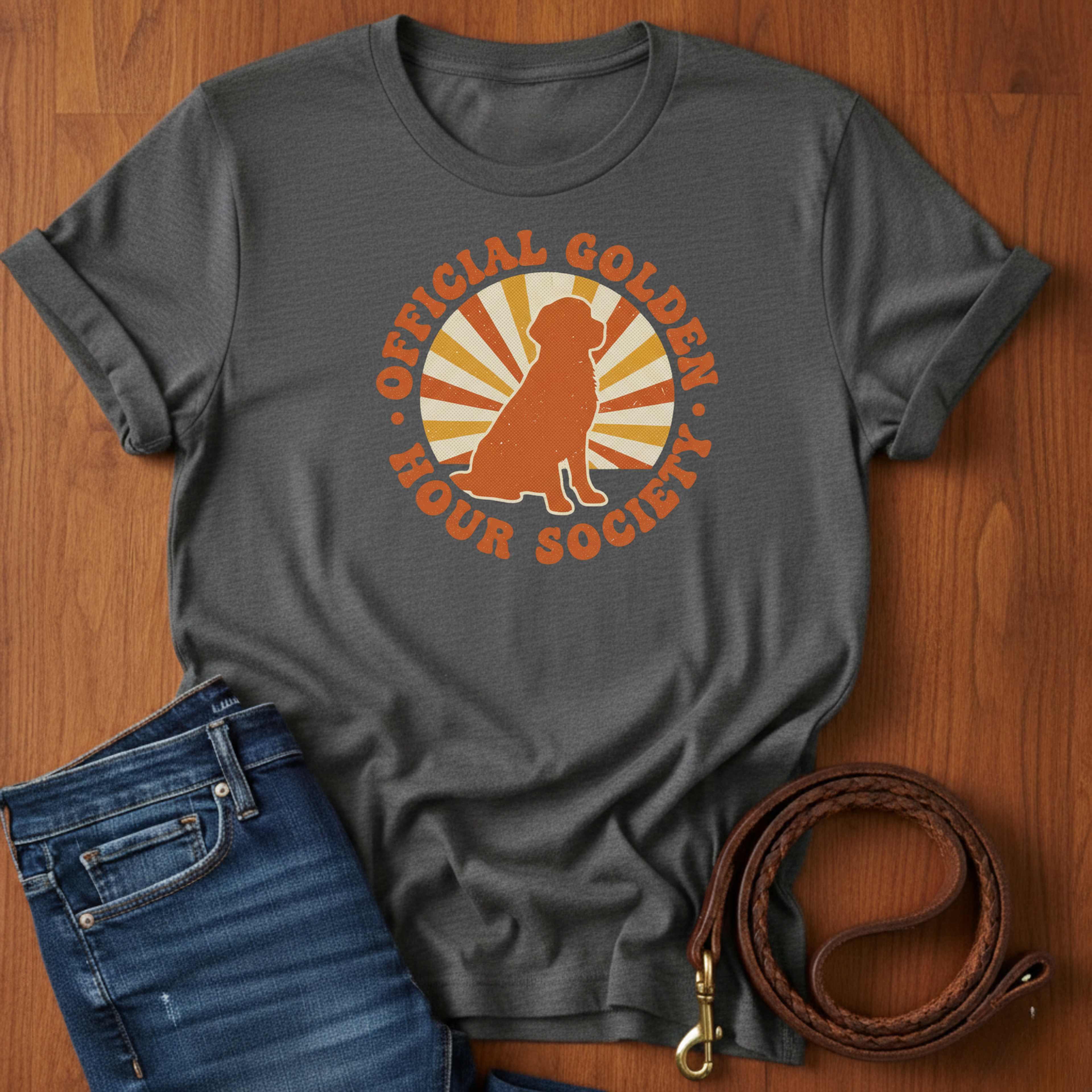 Official Golden Hour Society Golden Retriever T-Shirt — alternate color — Always My Dog
