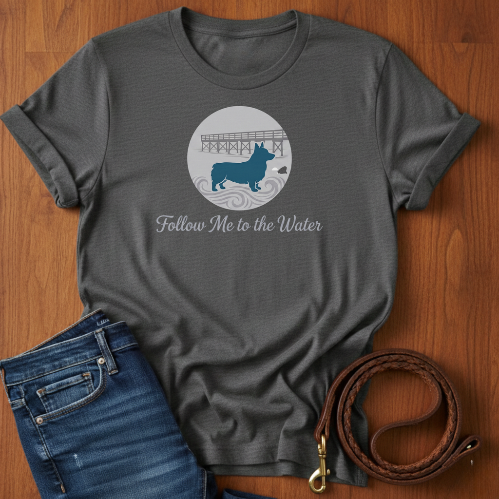 Follow Me To The Water Corgi T-Shirt — Corgi lover t-shirt by Always My Dog