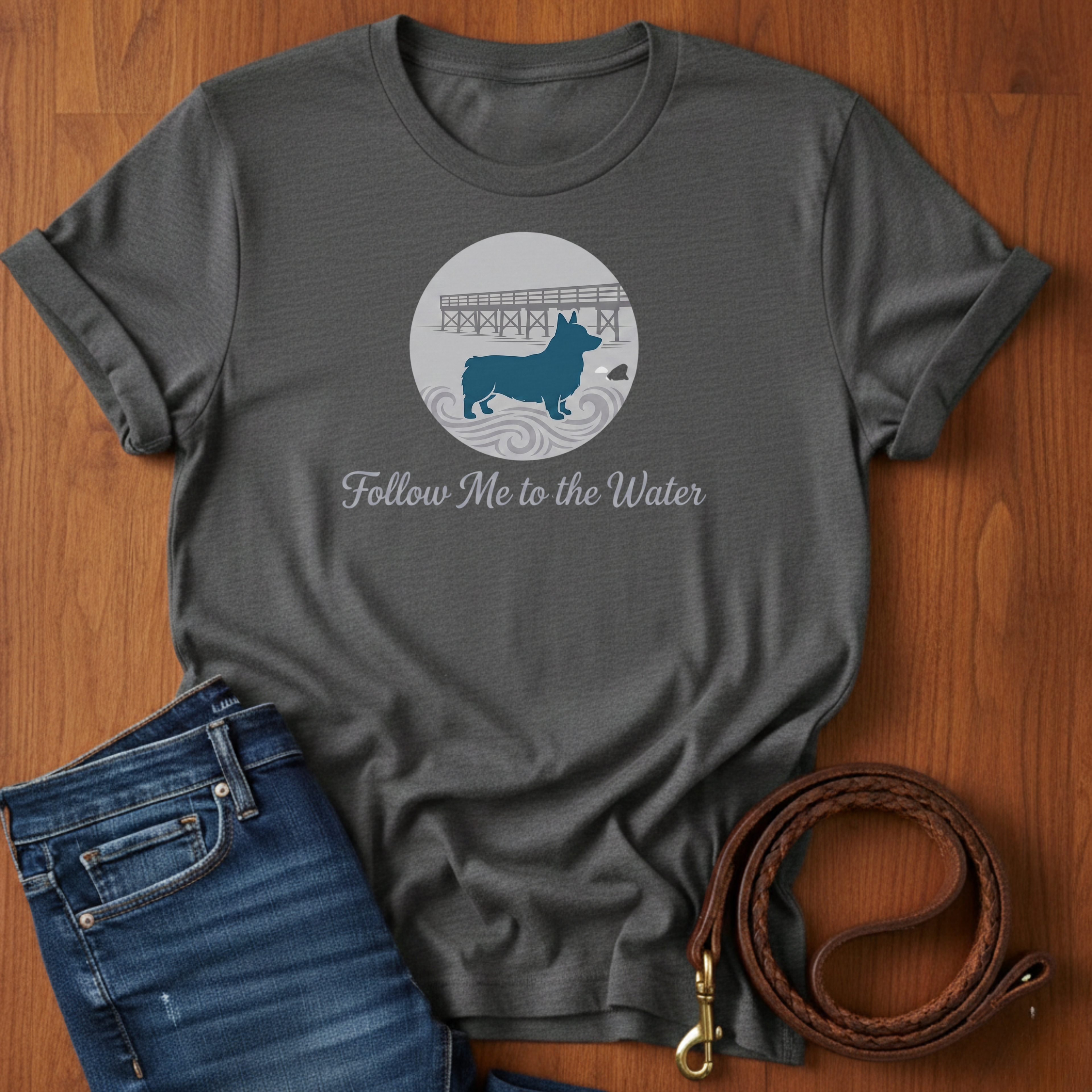 Follow Me To The Water Corgi T-Shirt — Corgi lover t-shirt by Always My Dog