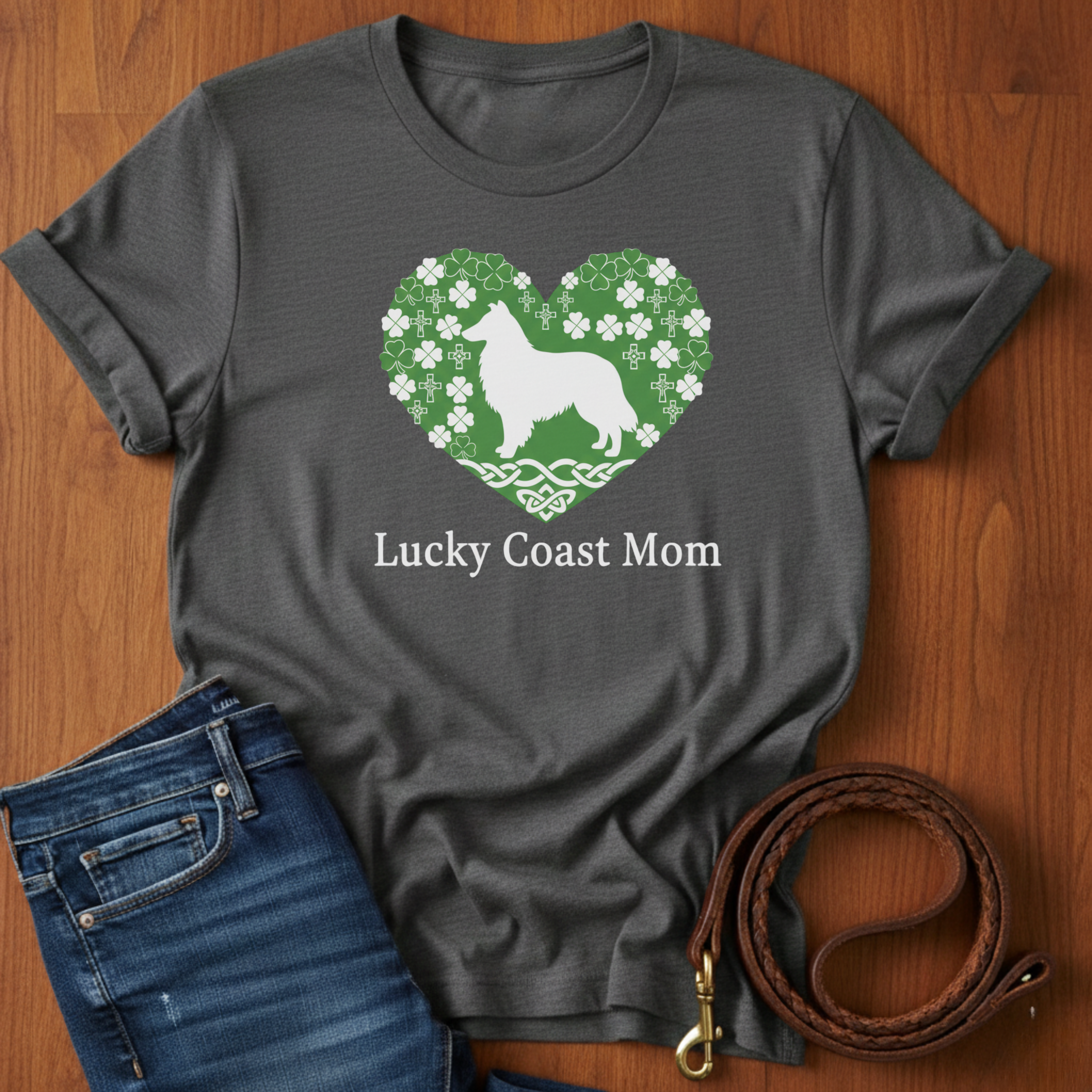 Lucky Coast Mom Sheltie T-Shirt — Sheltie lover t-shirt by Always My Dog