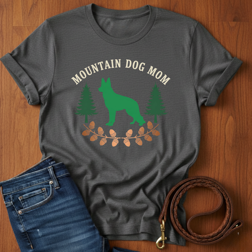 Mountain Dog Mom German Shepherd T-Shirt — detail view — Always My Dog